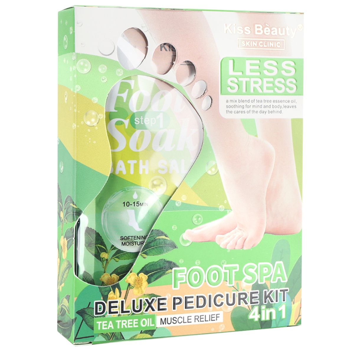 Kit De Pedicura Deluxe Para Pies Aceite de Árbol de Té. Kit de 4 Mascarillas.