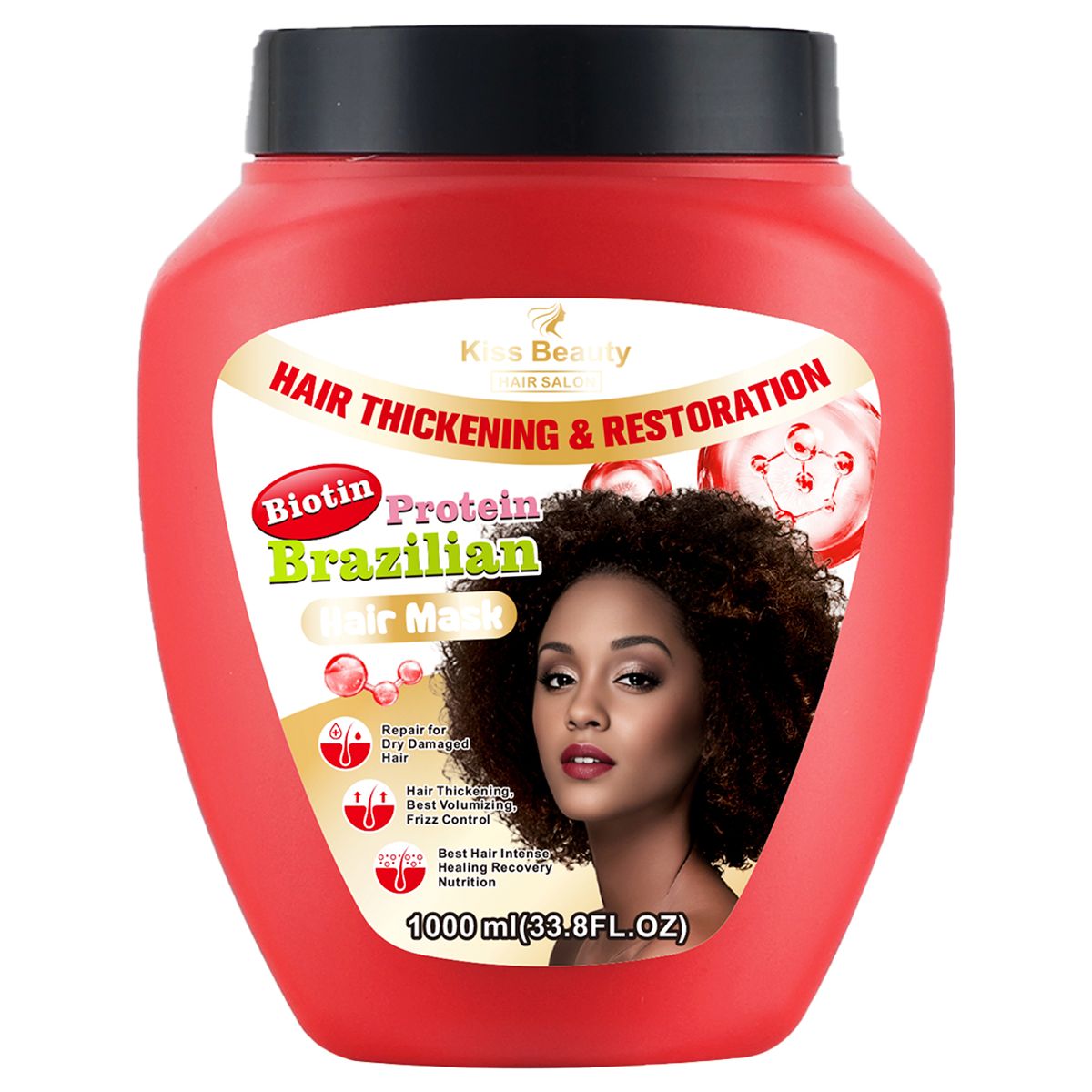 Mascarilla Capilar con Biotina y Proteína Brasileña. Voluminizador y Restauración.