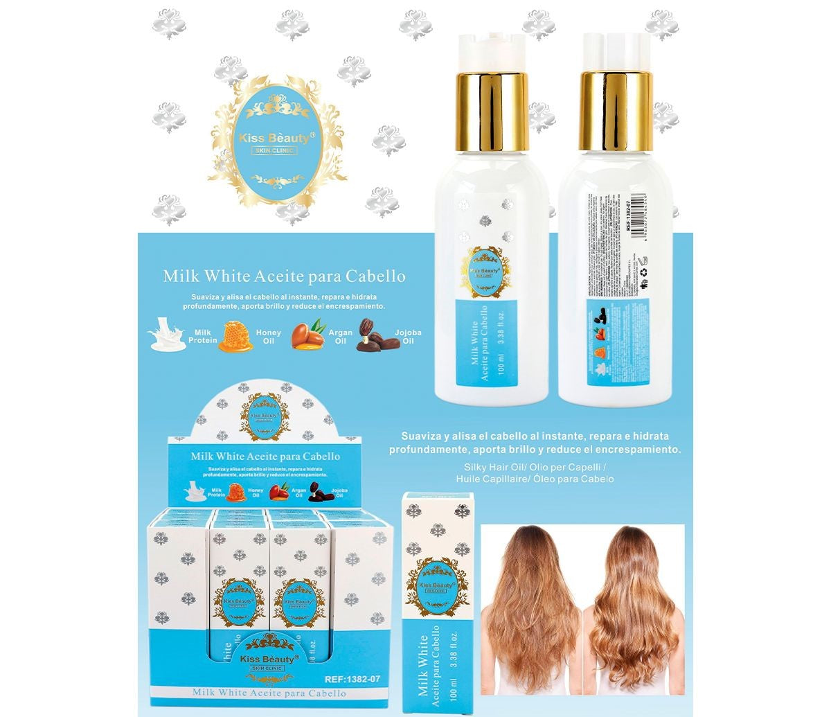 Aceite para Cabello. Serie Milk White.