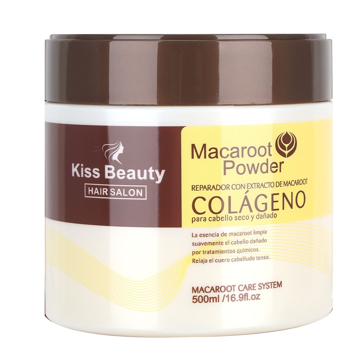 Macaroot Powder, Mascarilla Reparadora con Colágeno. Hidratante para Cabello Seco y Dañado.