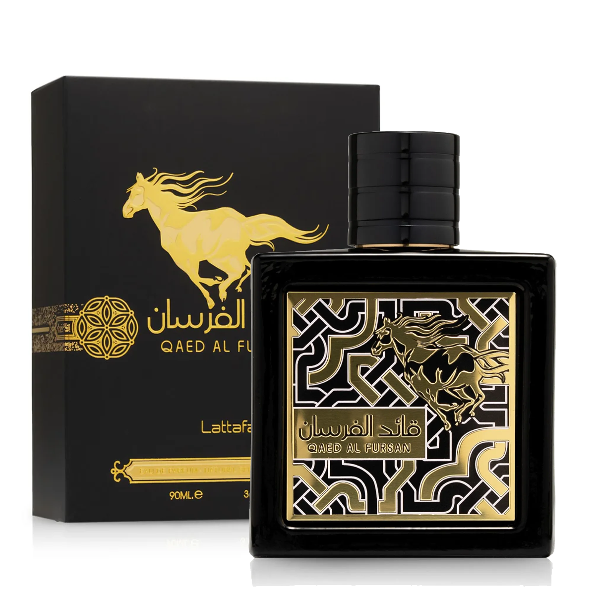 Perfume Qaed Al Fursan de Lattafa. Perfume Árabe Unisex de Hombre y Mujer. Larga Duración. 90 ML