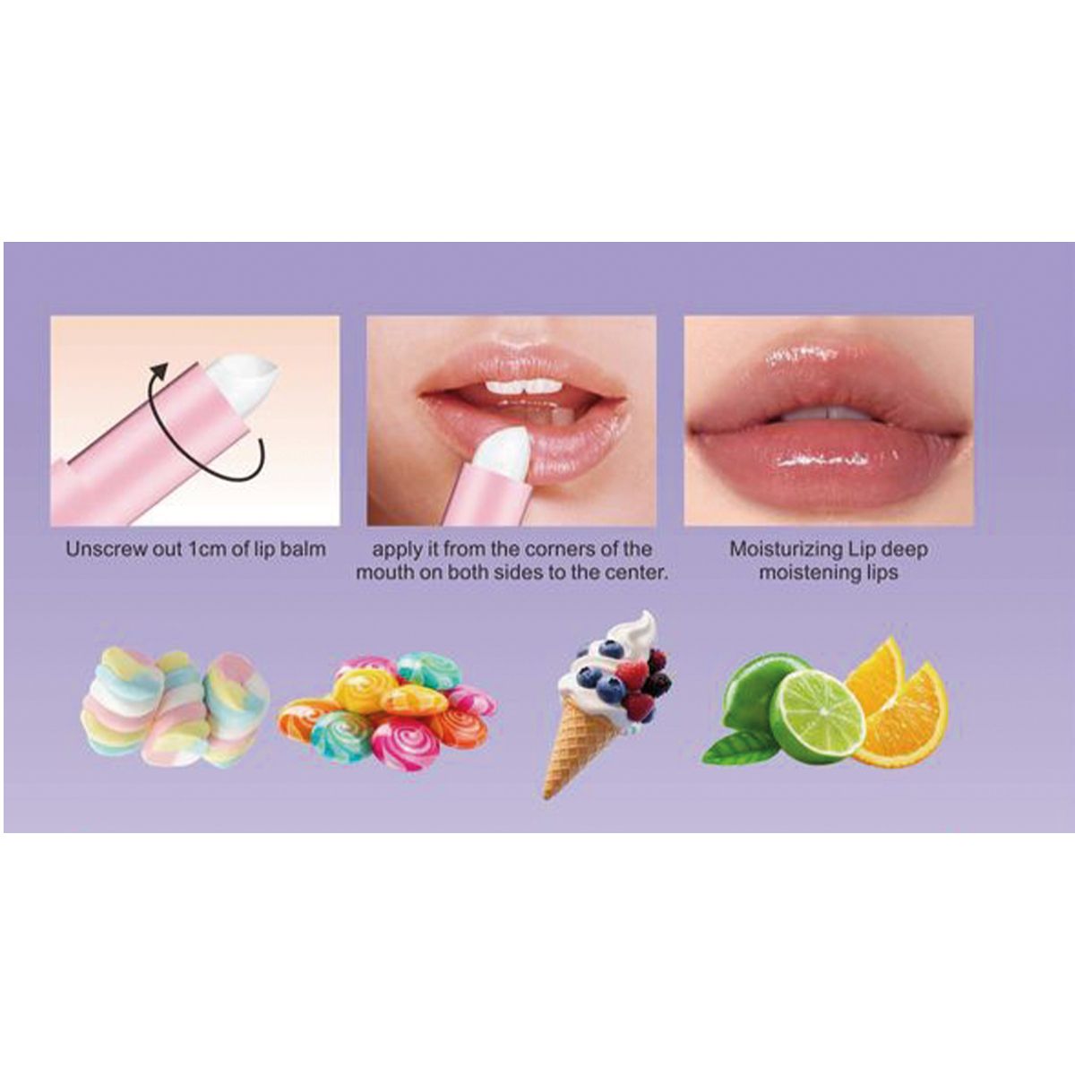 Bálsamo Labial Hidratante con Olores Agradables