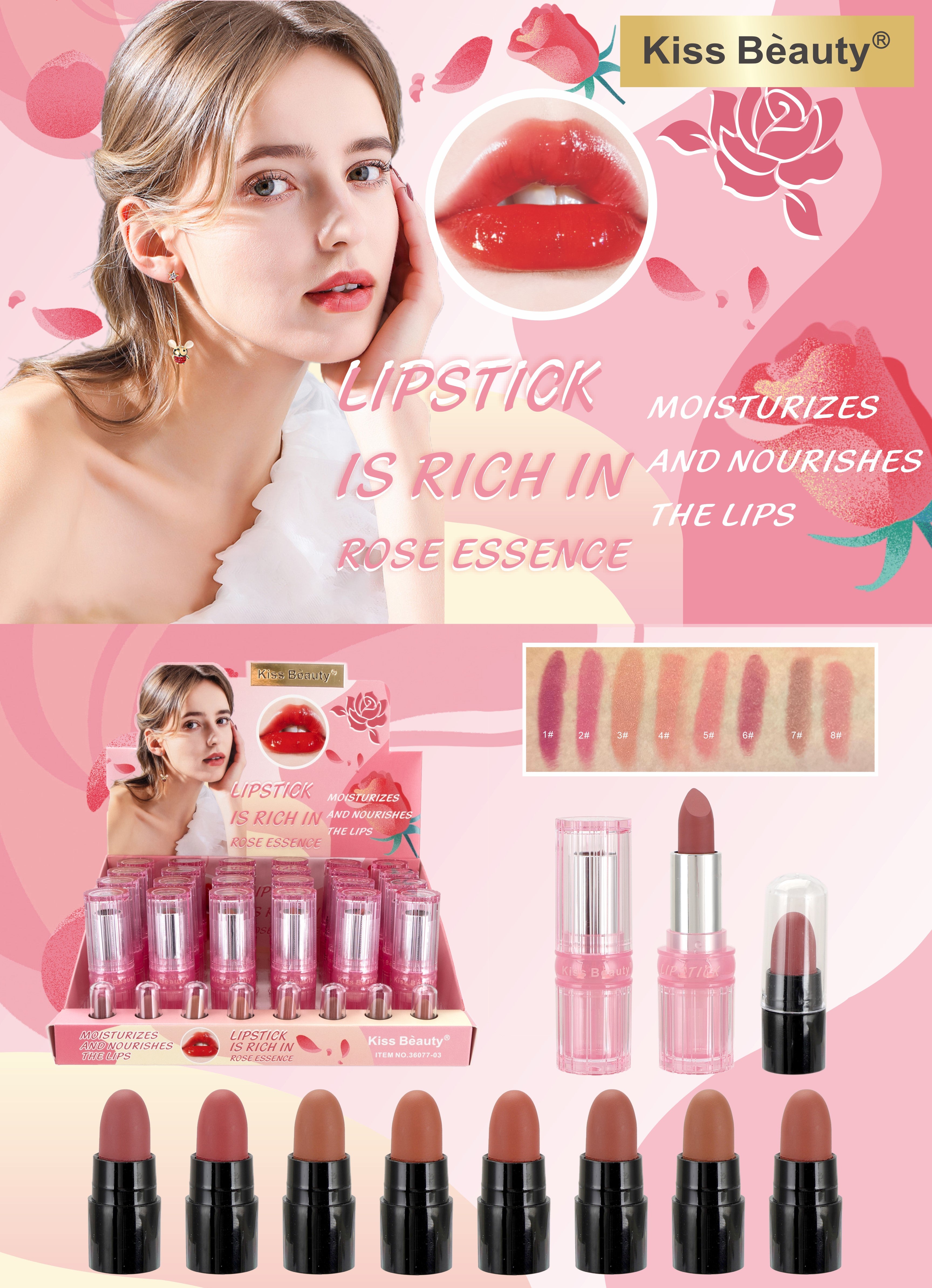 Labial Hidratante con Esencia de Rosa – Barra de Labios Cremosa, Nutritiva y de Larga Duración (3.5 g)