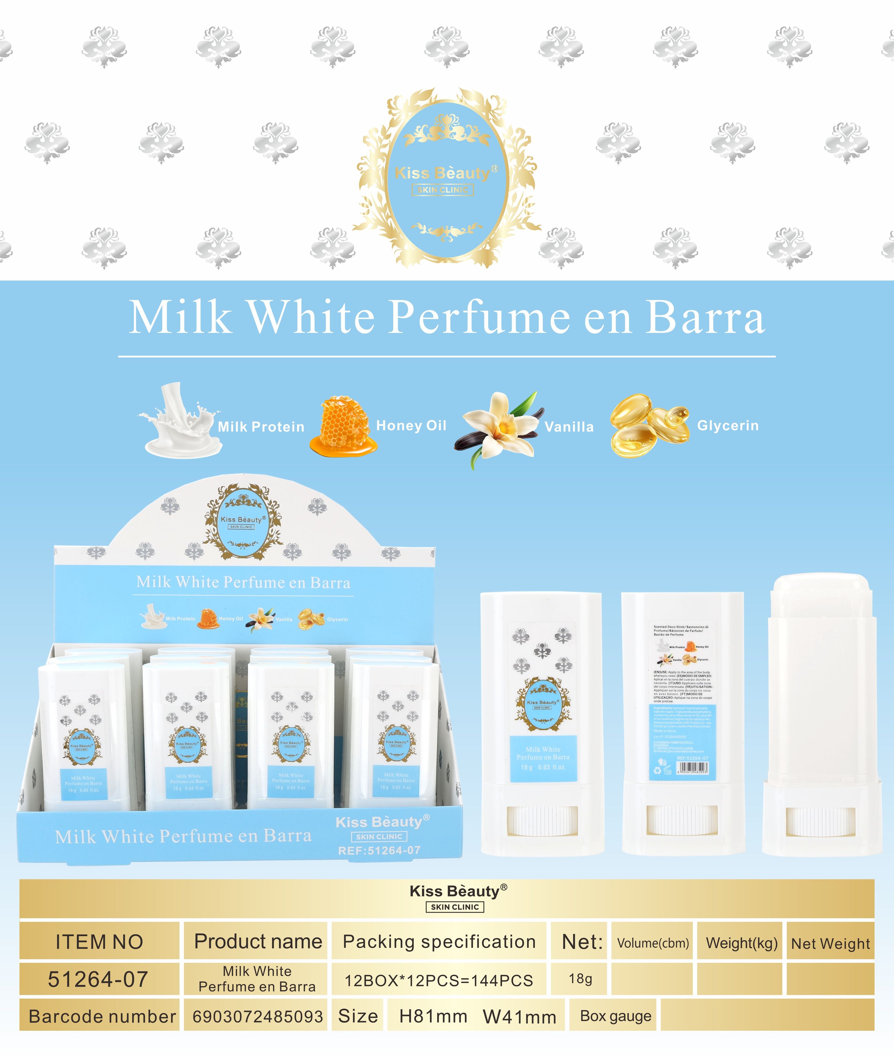 Perfume en Barra. Serie Milk White.