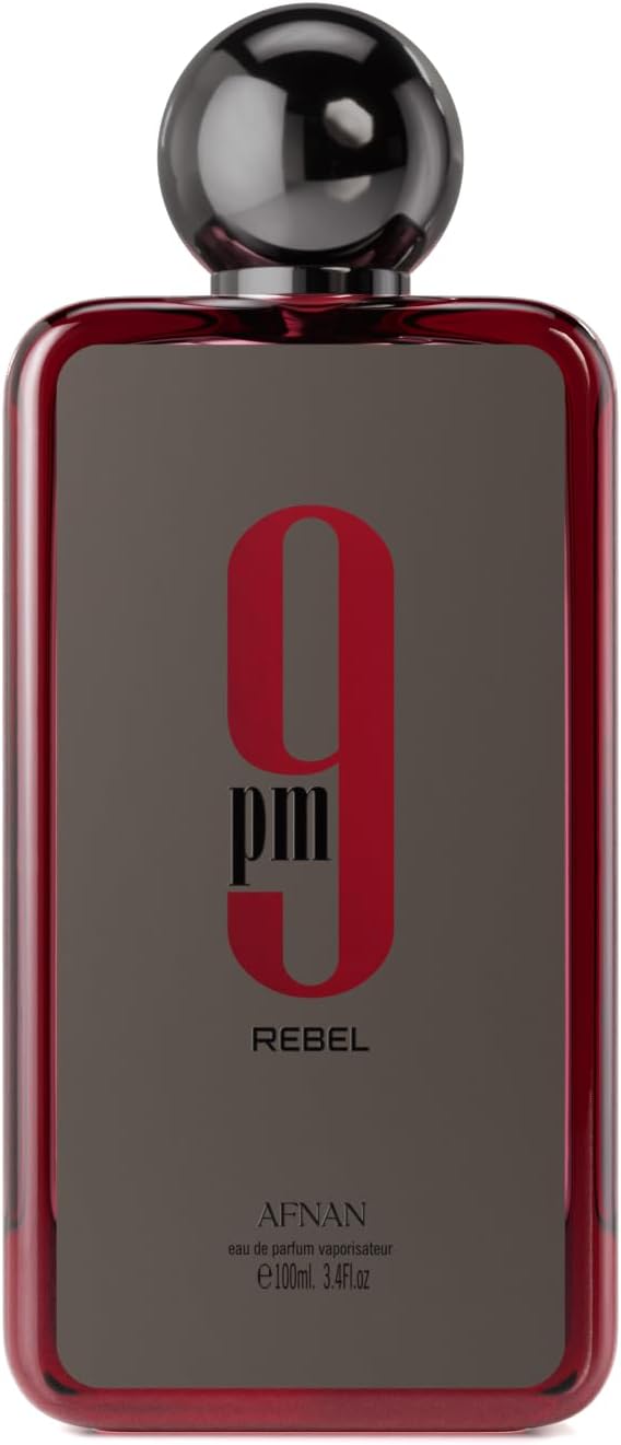 9 PM Rebel Afnan Eau de Parfum para Hombres y Mujeres, Perfume Árabe Unisex de Larga Duración. 100 ml
