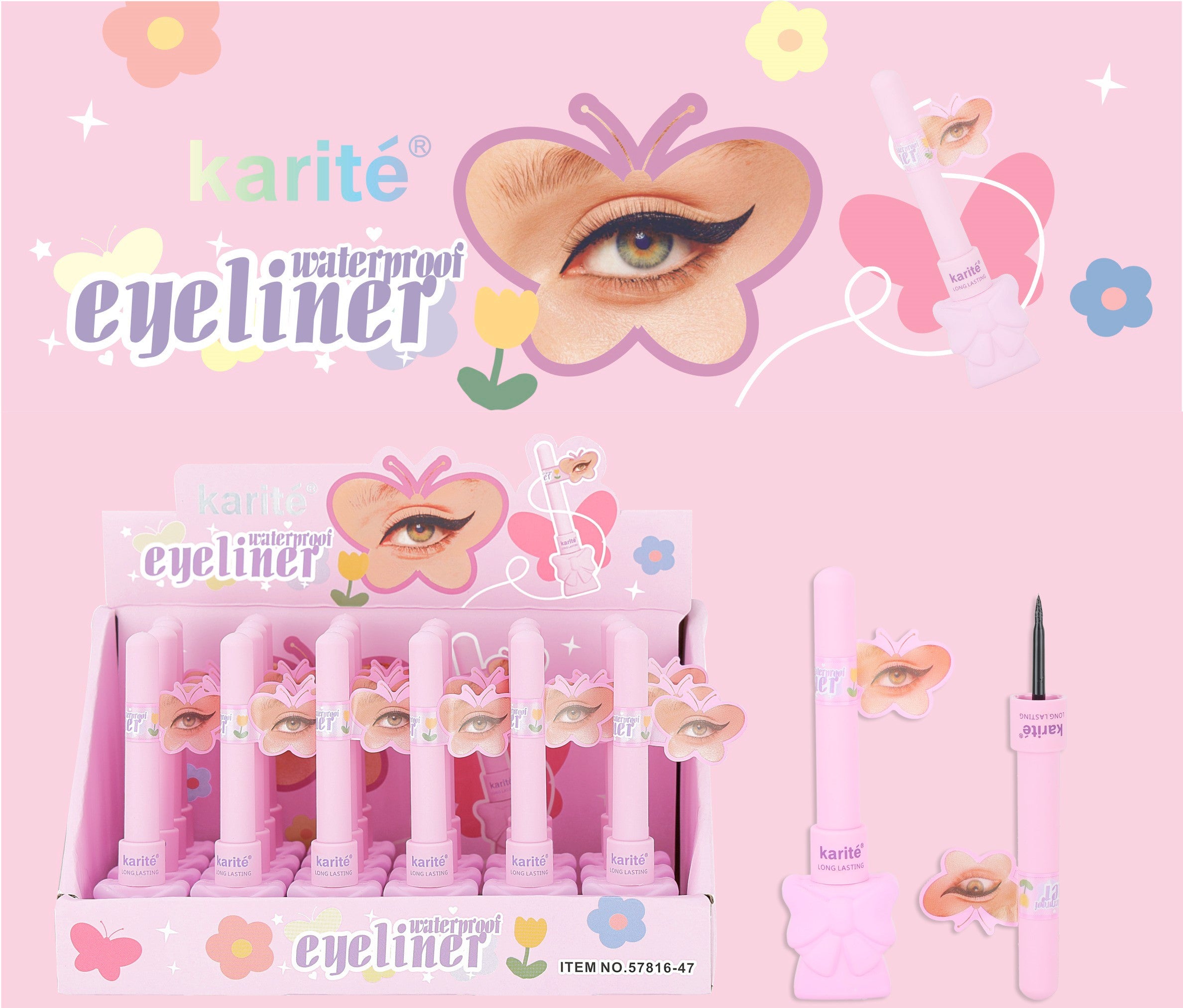 Eyeliner Waterproof, Delineador de Ojos Impermeable Punta Fina