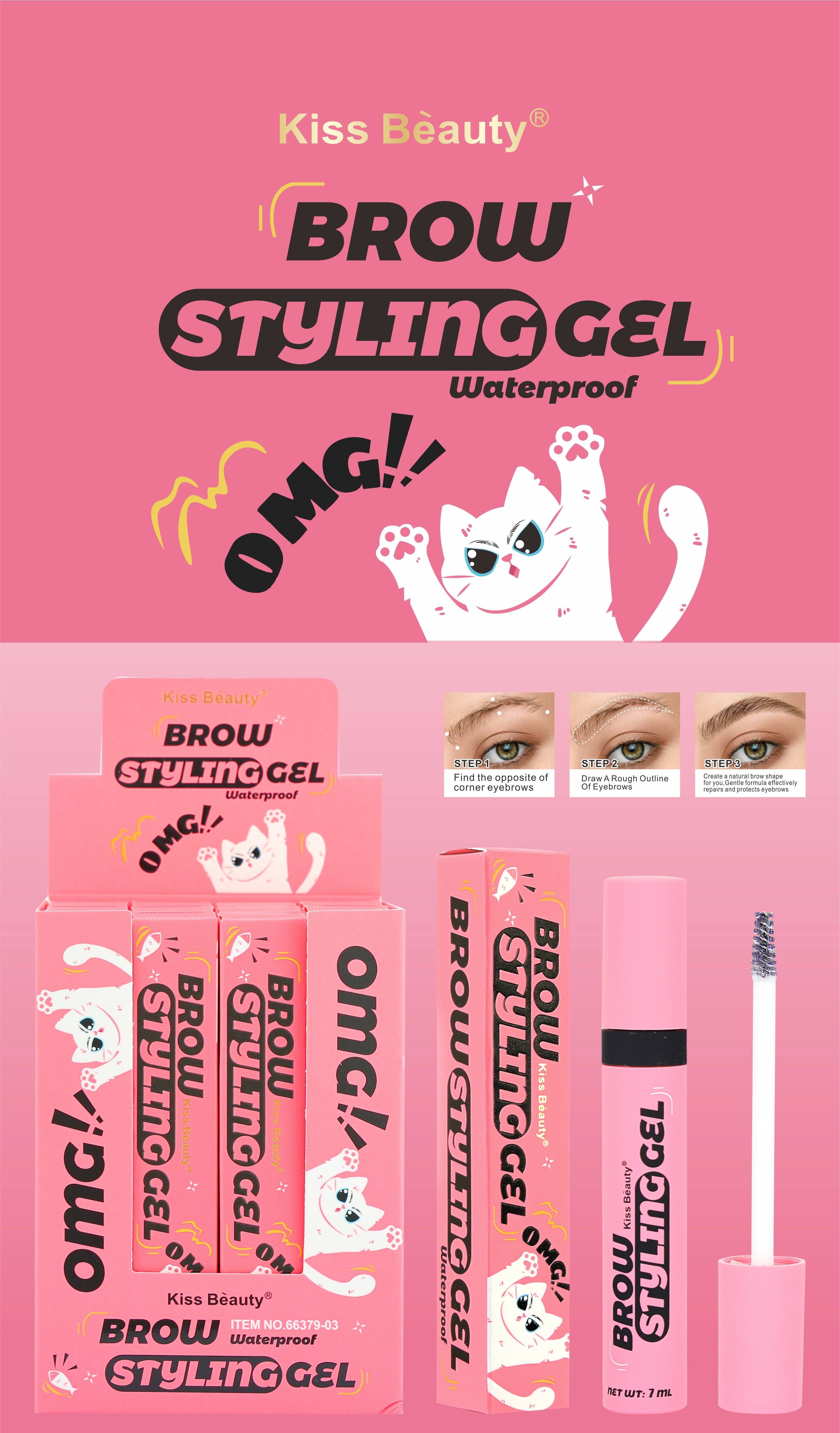 Gel Estilista para Cejas Impermeable Colección OMG