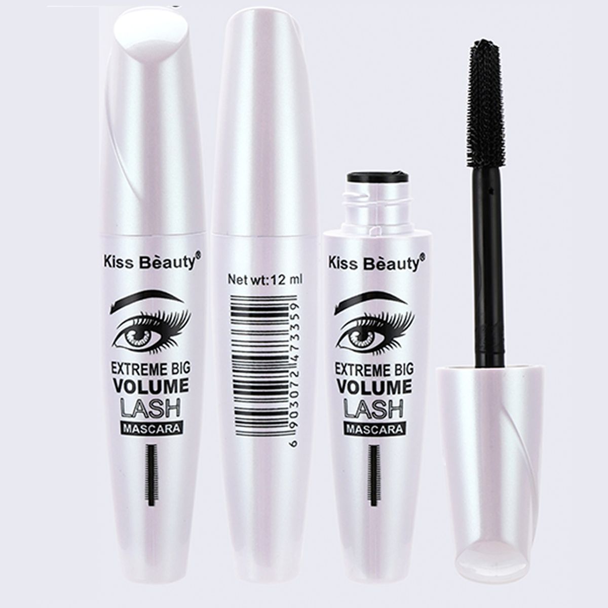 Máscara de Pestañas Extreme Big – Volumen Extremo, Riza y Alarga, Secado Rápido, Negro Intenso, 12 ml