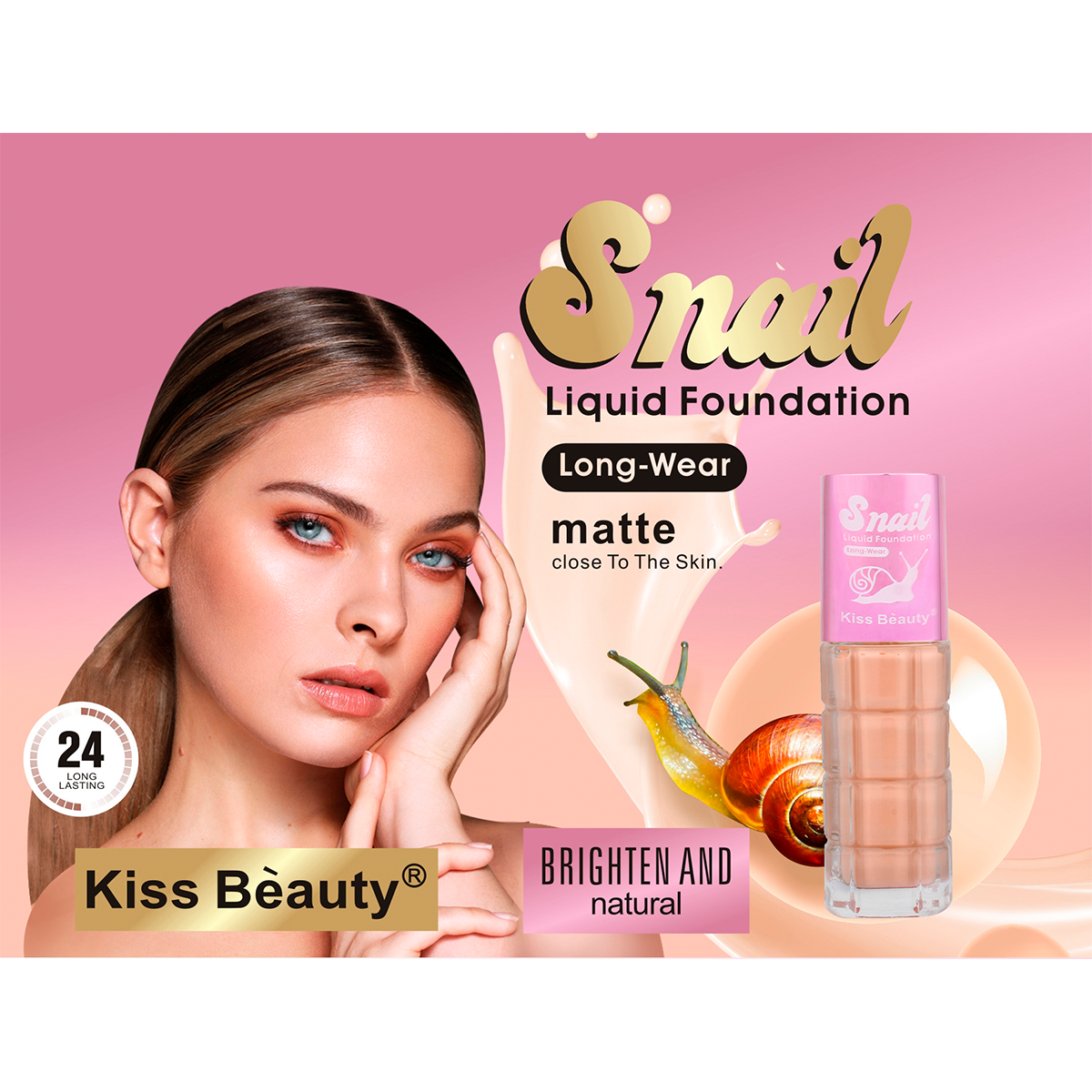 24 Horas Base de Maquillaje Textura Suave con Baba de Caracol