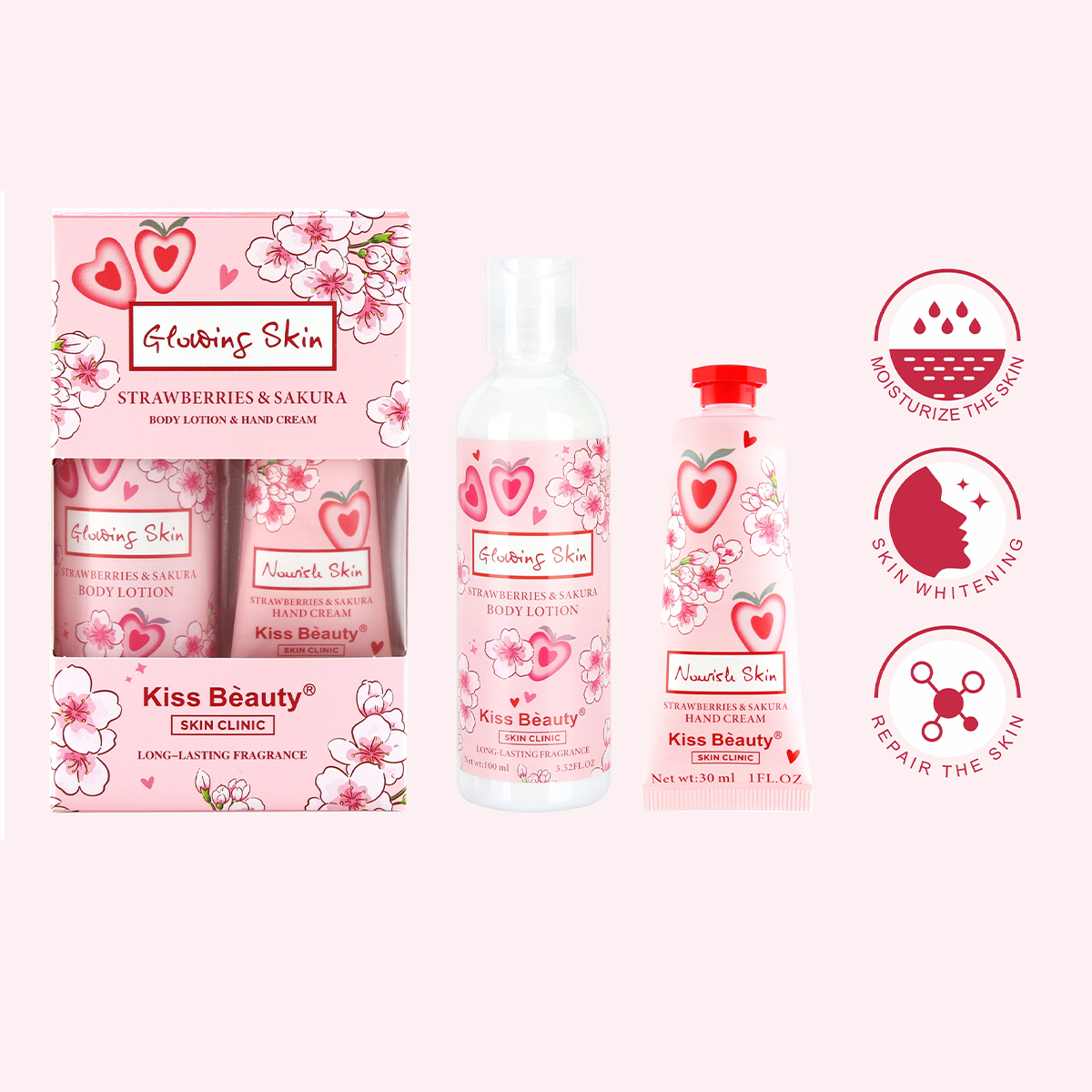 Loción Corporal & Crema de Manos (Fresa y Sakura)