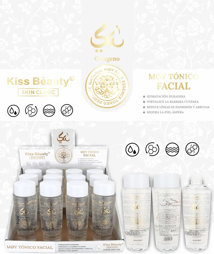 Esencia Árabe Tónico Facial con Colágeno, Fragancia Árabe. Ambientado en Perfume Yara Moy.