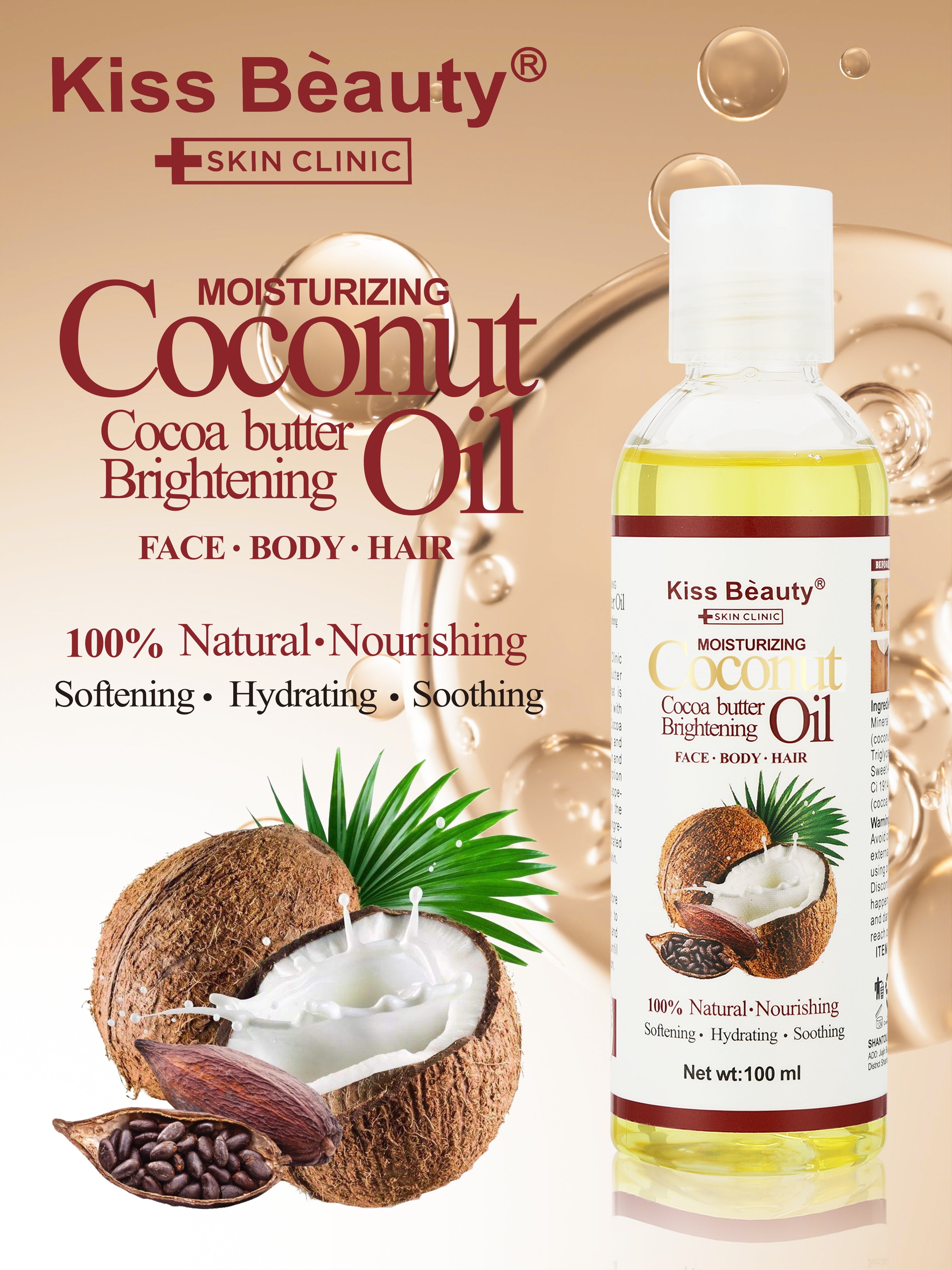 Aceite con Coco y Manteca de Cacao, para Cara Cuerpo y Pelo.