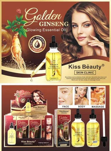 Aceite Concentrado Iluminador de Ginseng, 120 ml. Nutre y Revitaliza, Facial, Masaje, Cabello o Corporal .