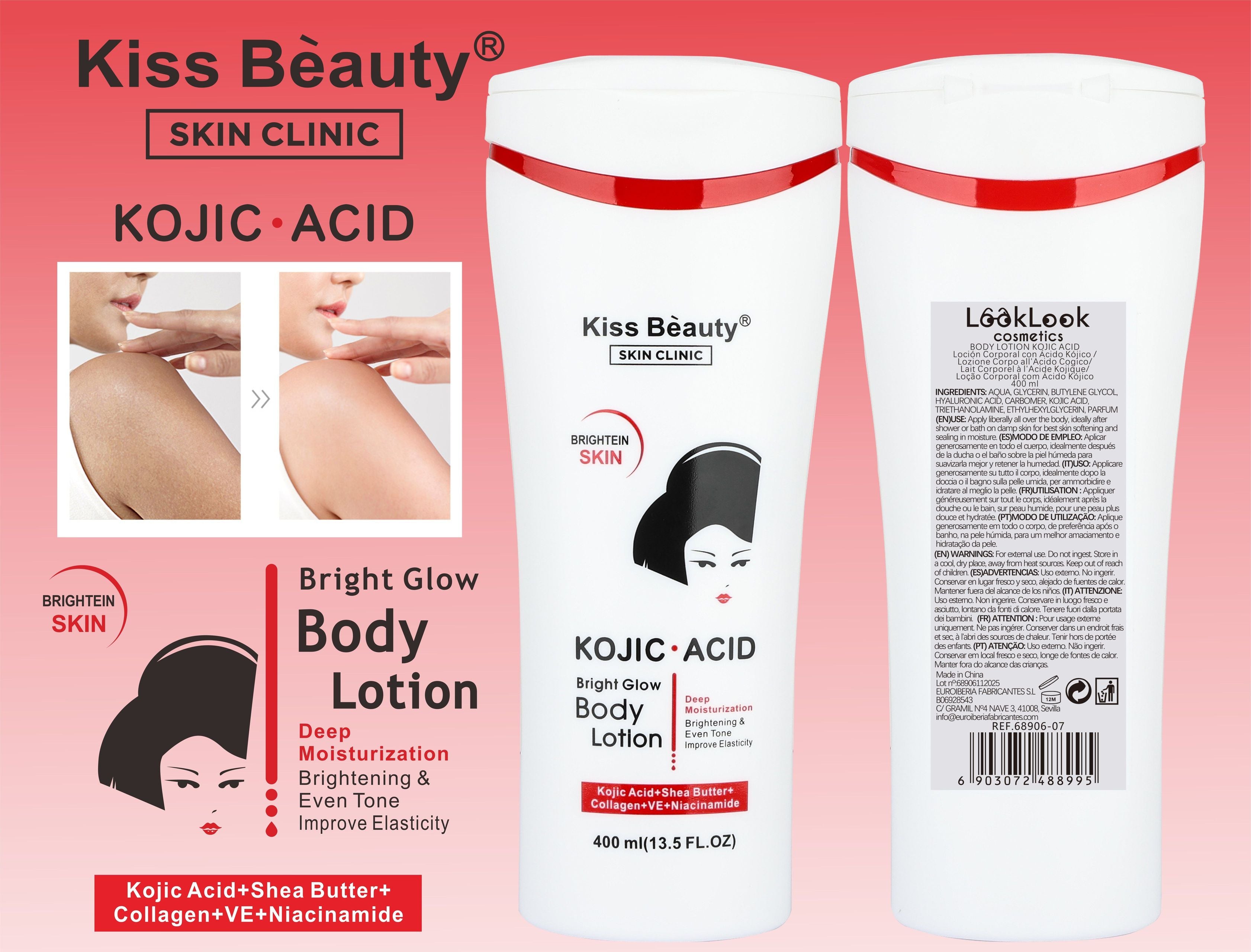 Loción Corporal Iluminador Kojic Acid, Hidratante y Unifica Tono de Piel.