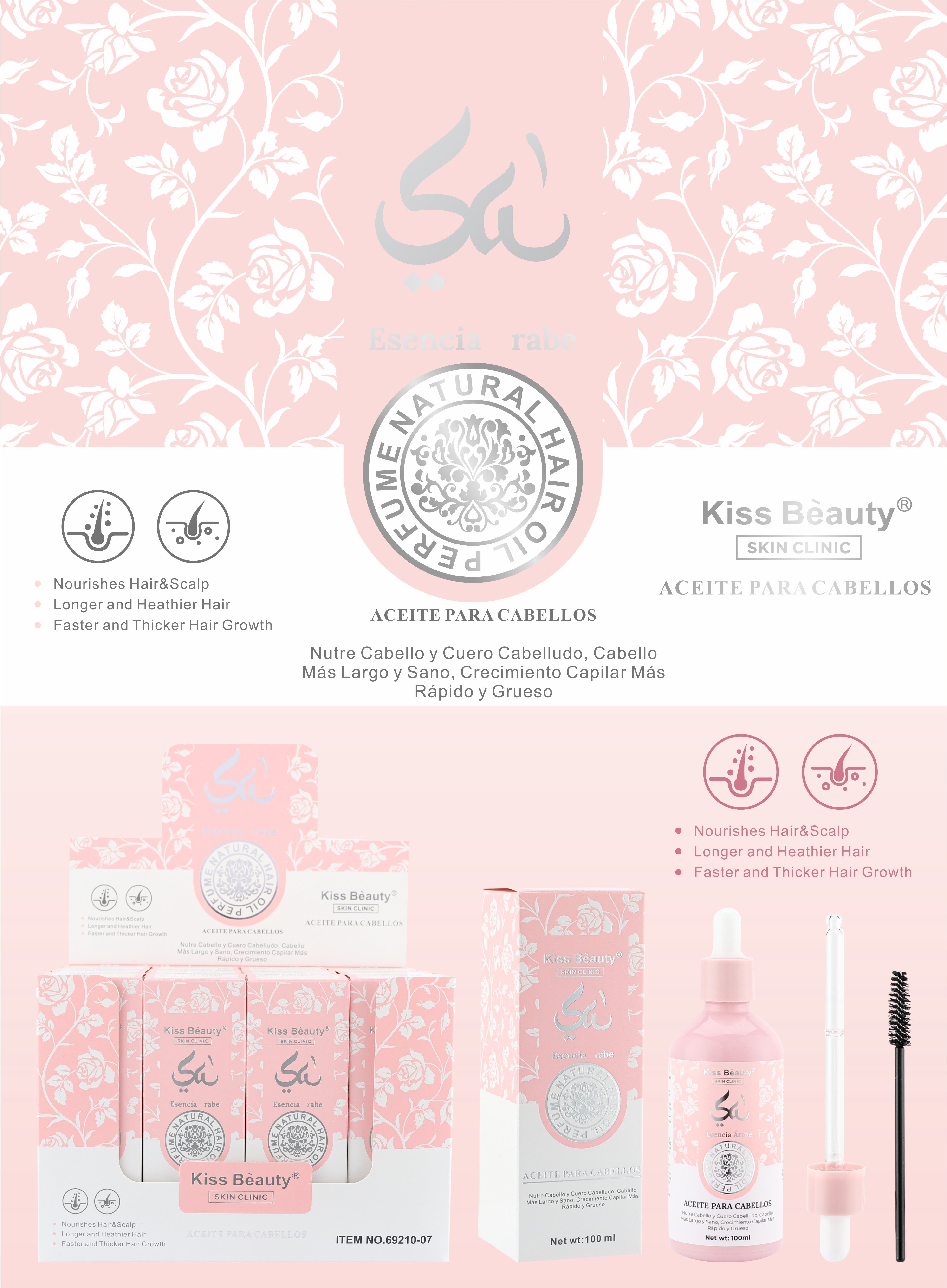 Esencia Árabe Aceite para Cabellos. Ambientado en Perfume Yara.