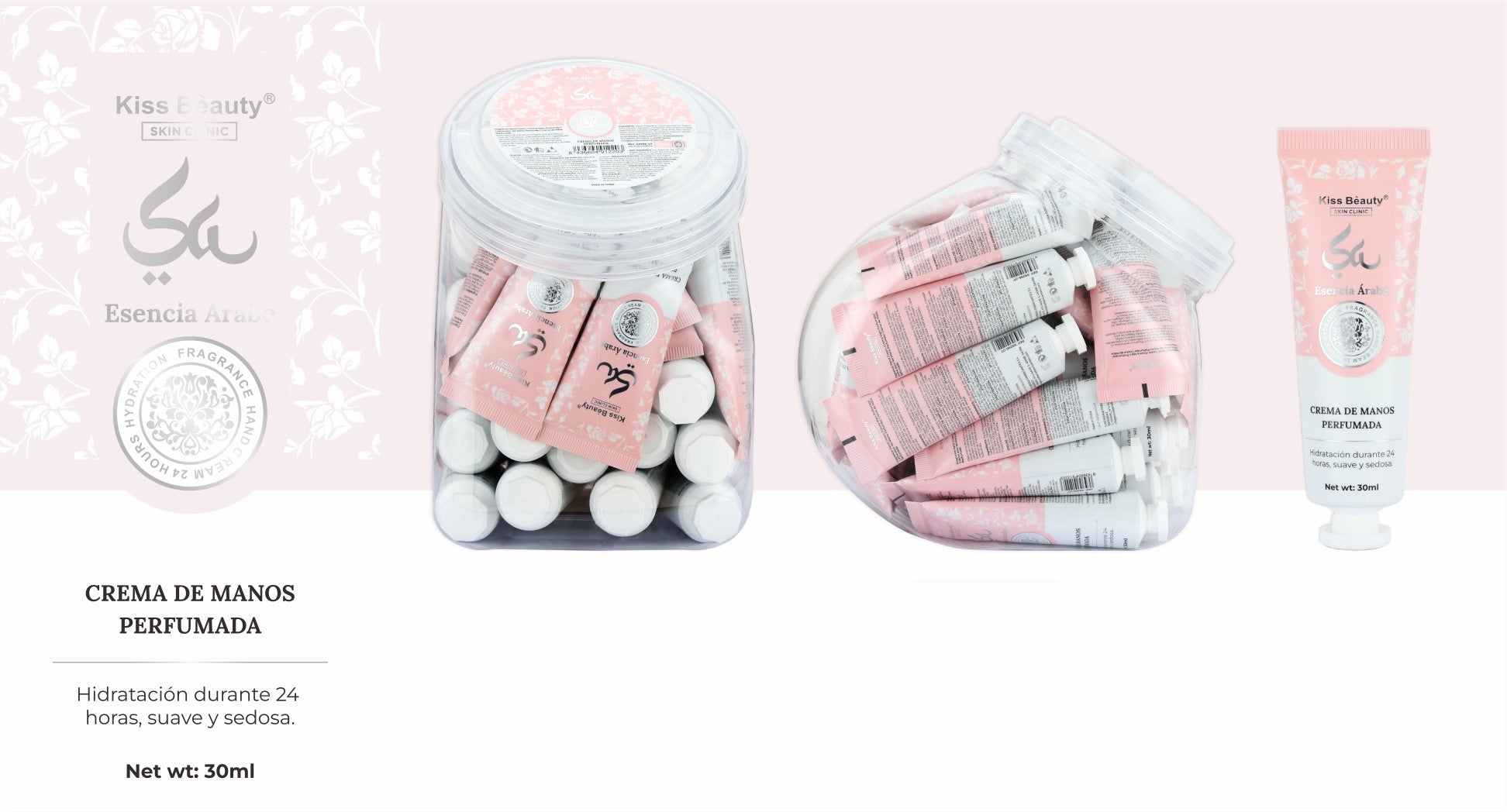 Crema de Manos Esencia Árabe. Ambientado en Perfume Yara.