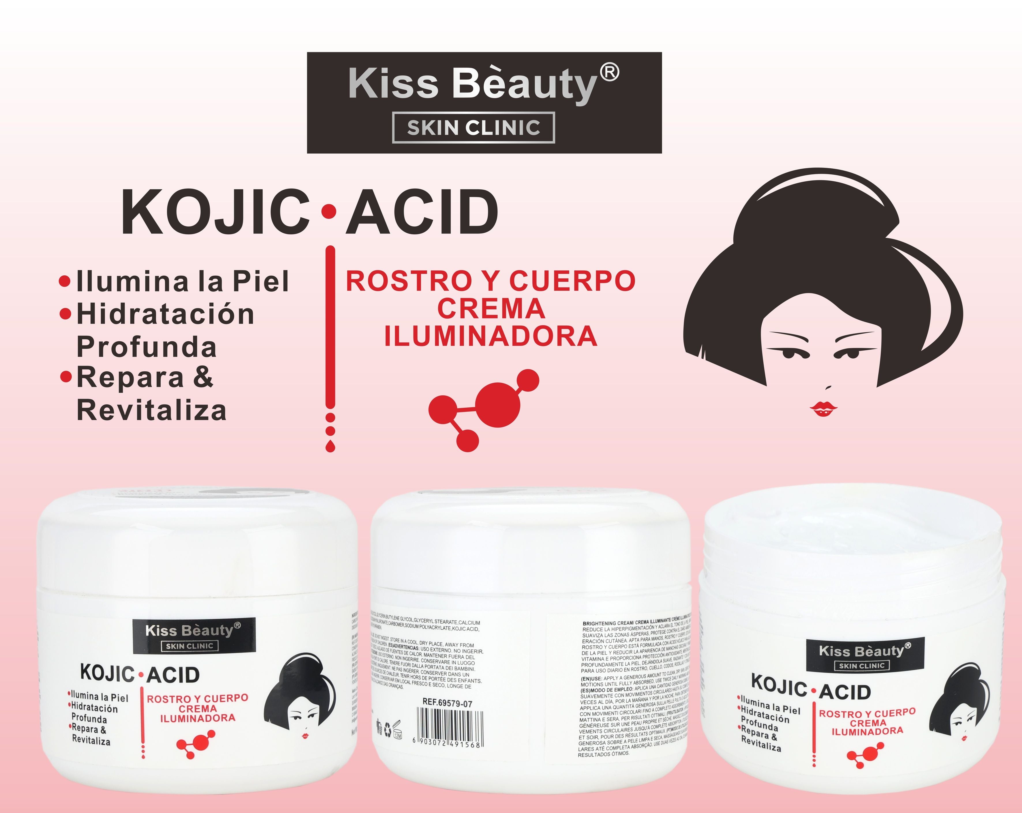 Crema Iluminadora Hidratante Facial y Corporal con Kojic Acid. Repara y Revitaliza.