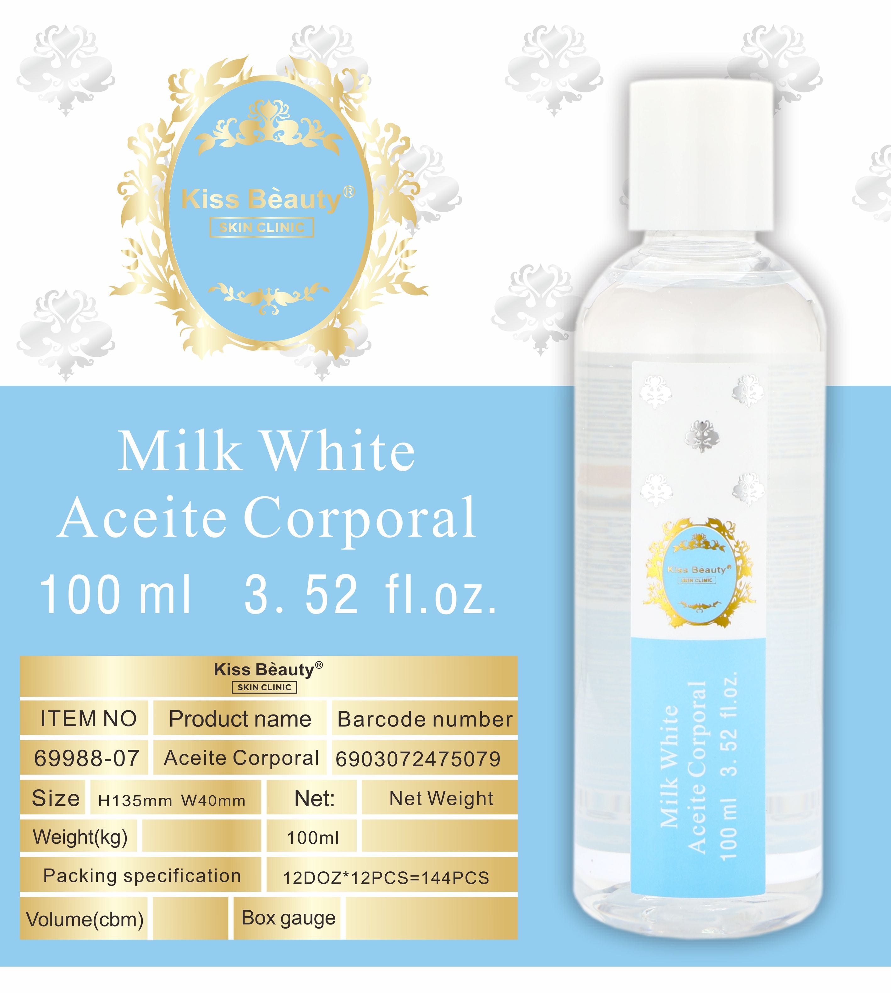 Aceite Corporal. Serie Milk White.