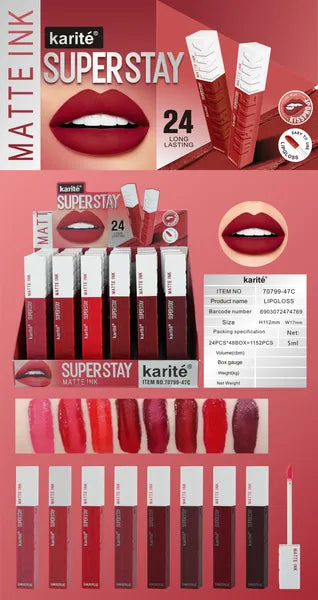 Lip Gloss Efecto Mate Larga Duración No Mancha No Pegajoso