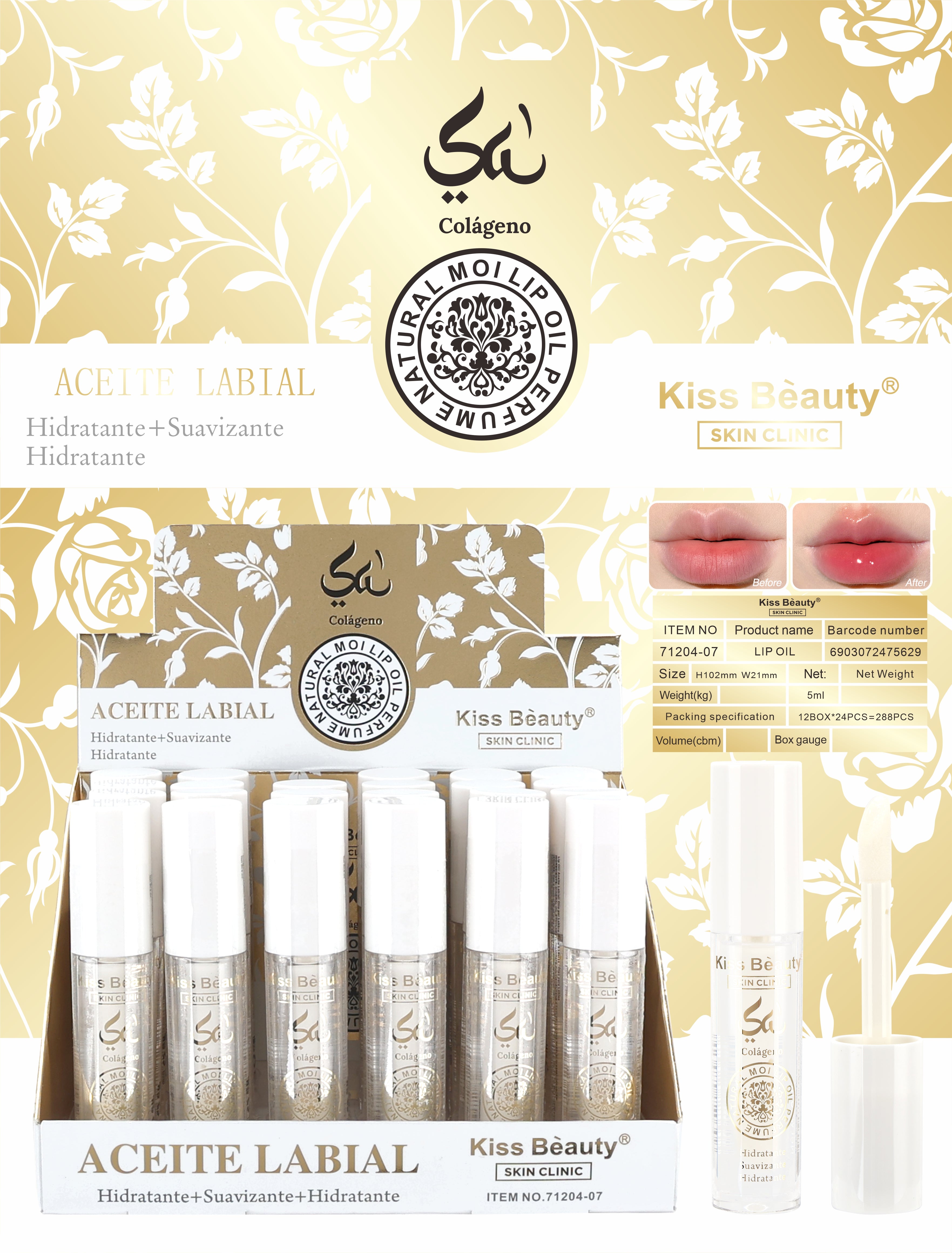 Aceite Labial Lip Oil , Esencia Árabe, Línea Moy.