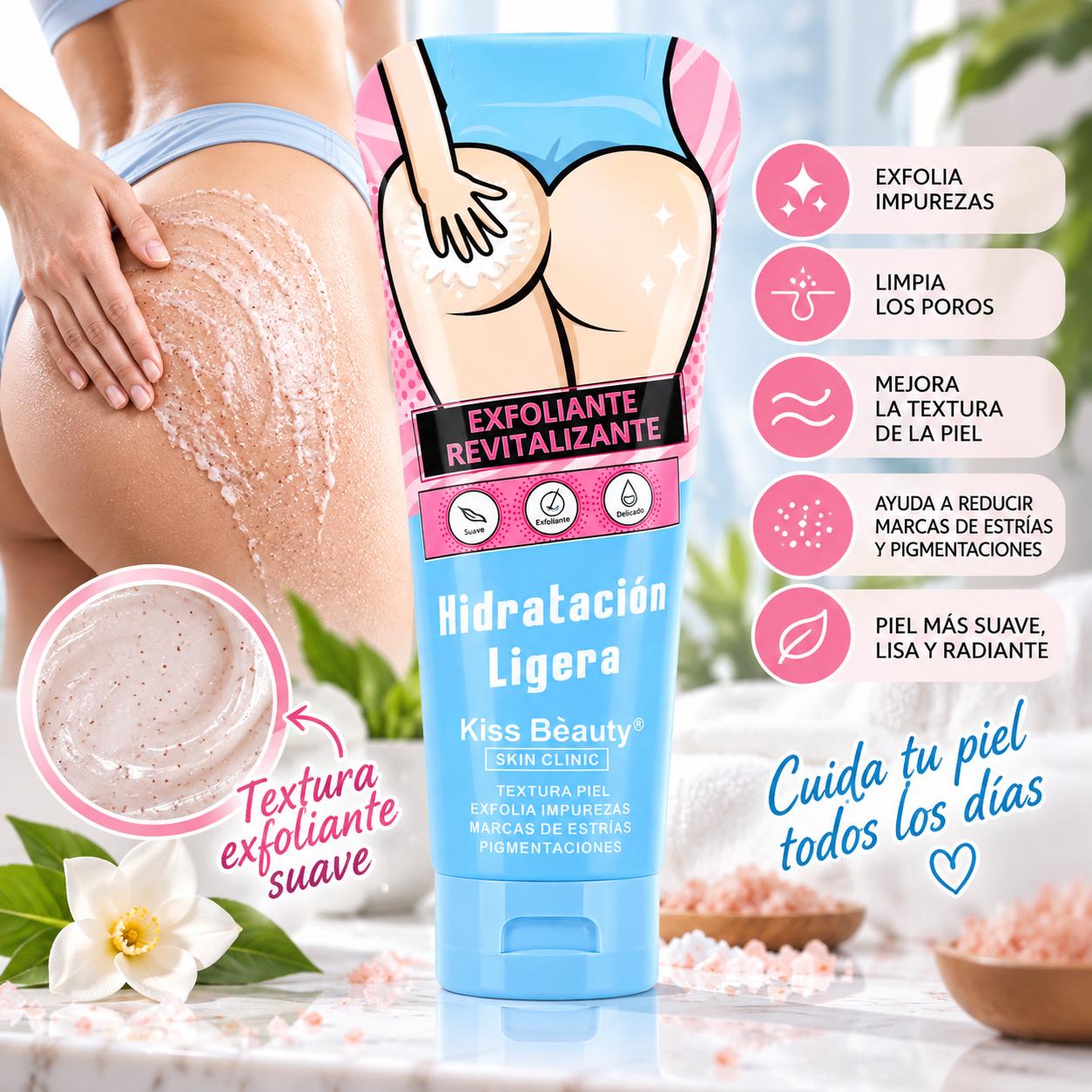 Cuidado Corporal , Cuidado de los Glúteos – Exfoliante Revitalizante, Crema para Glúteos y Jabón Exfoliante Hip Scrub