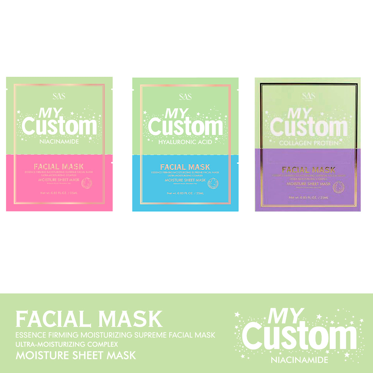 Mascarilla Facial con Ácido Hialurónico/ Niacinamida/ Colágeno