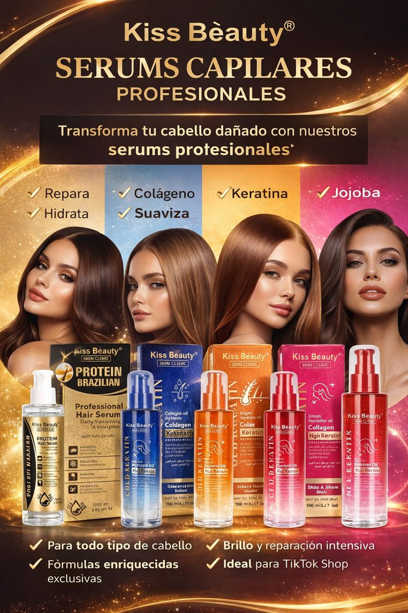 Professional Hair Serum 100 ml – Sérum Capilar Hidratante y Reparador – Keratina, Colágeno y Aceites Naturales – Para Cabello Seco y Dañado