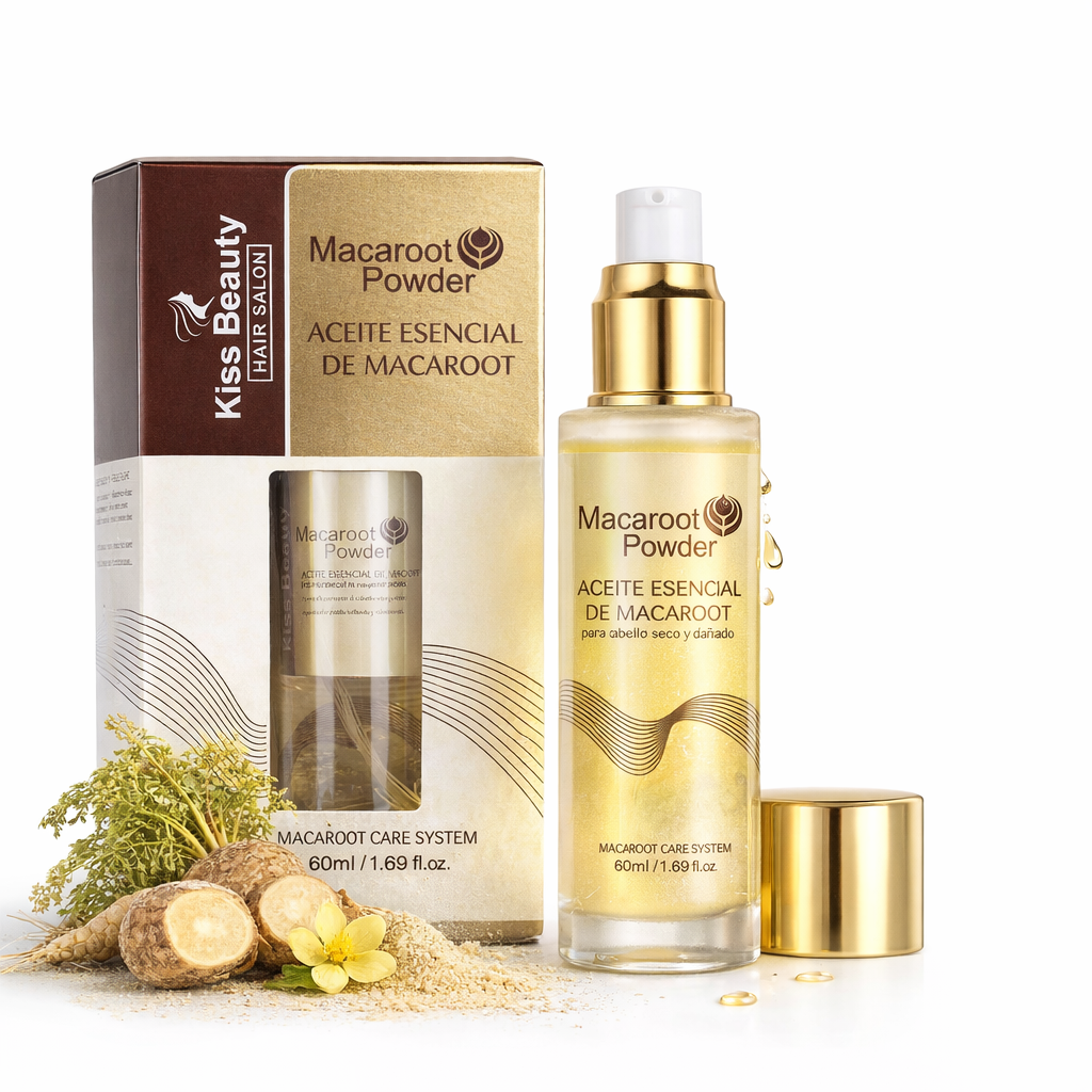 Macaroot Powder, Aceite Esencial. Hidratante para Cabello Seco y Dañado.