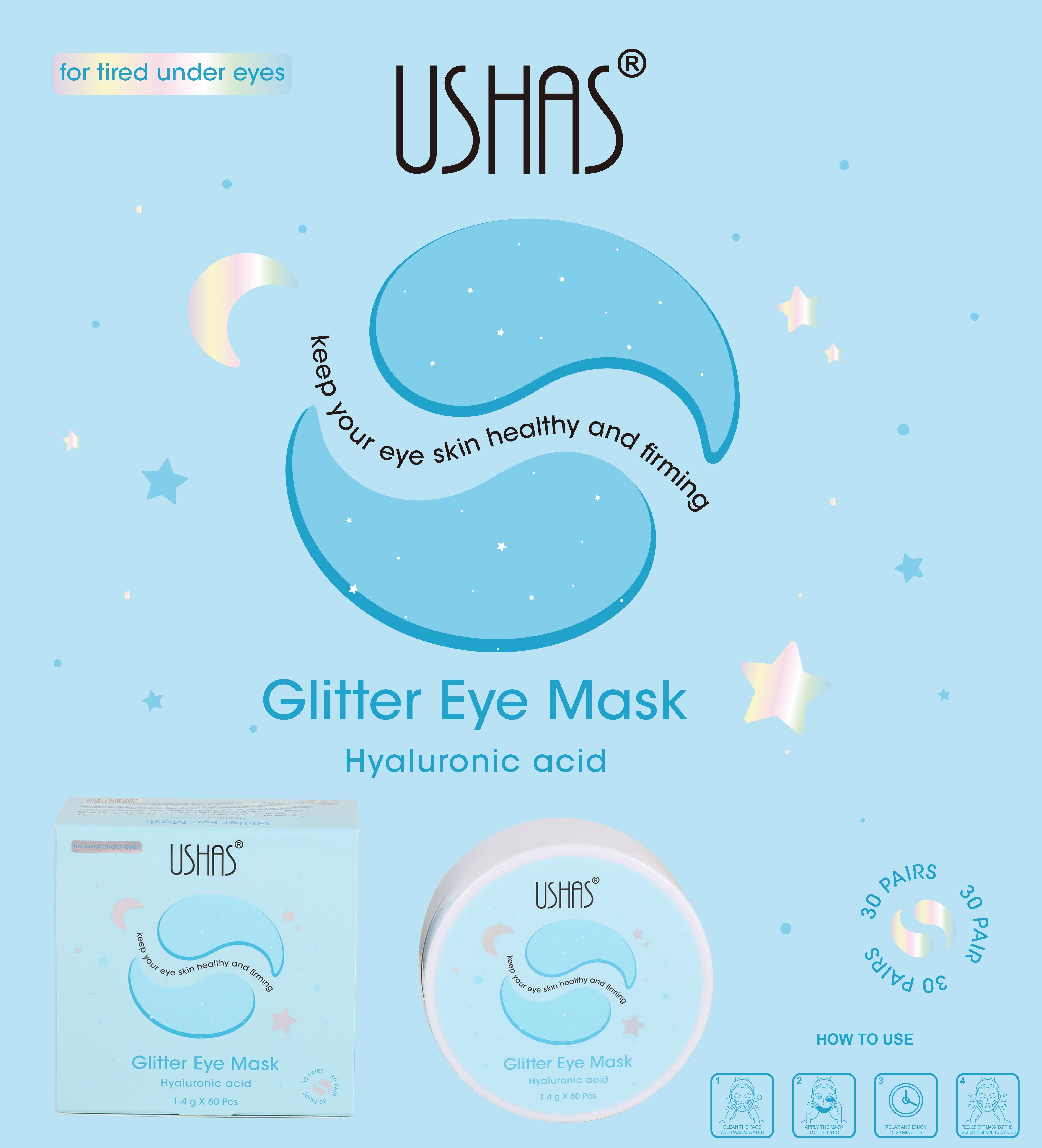 Mascarilla Hidratante, Relajante y Nutritiva para Ojos, 30 Pares/ Caja