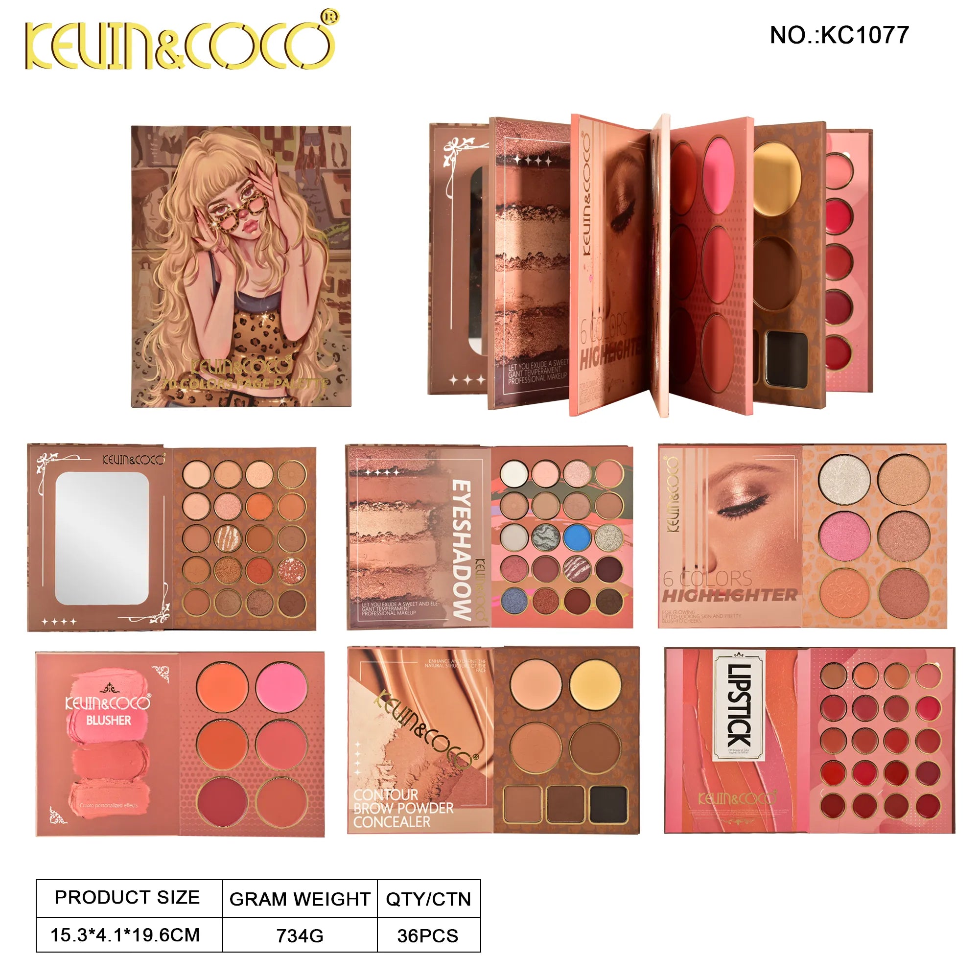 Paleta de Maquillaje de 70 Tonos Leopard Girl