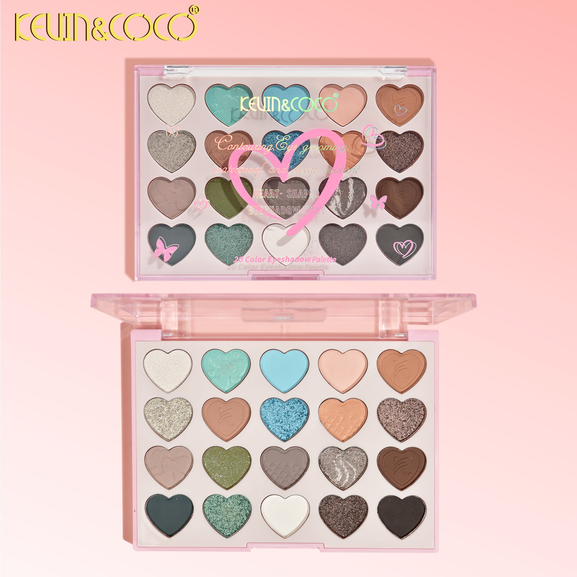 Paleta de Maquillaje de 20 Tonos, Sombra de Ojos, Iluminador, Colorete.