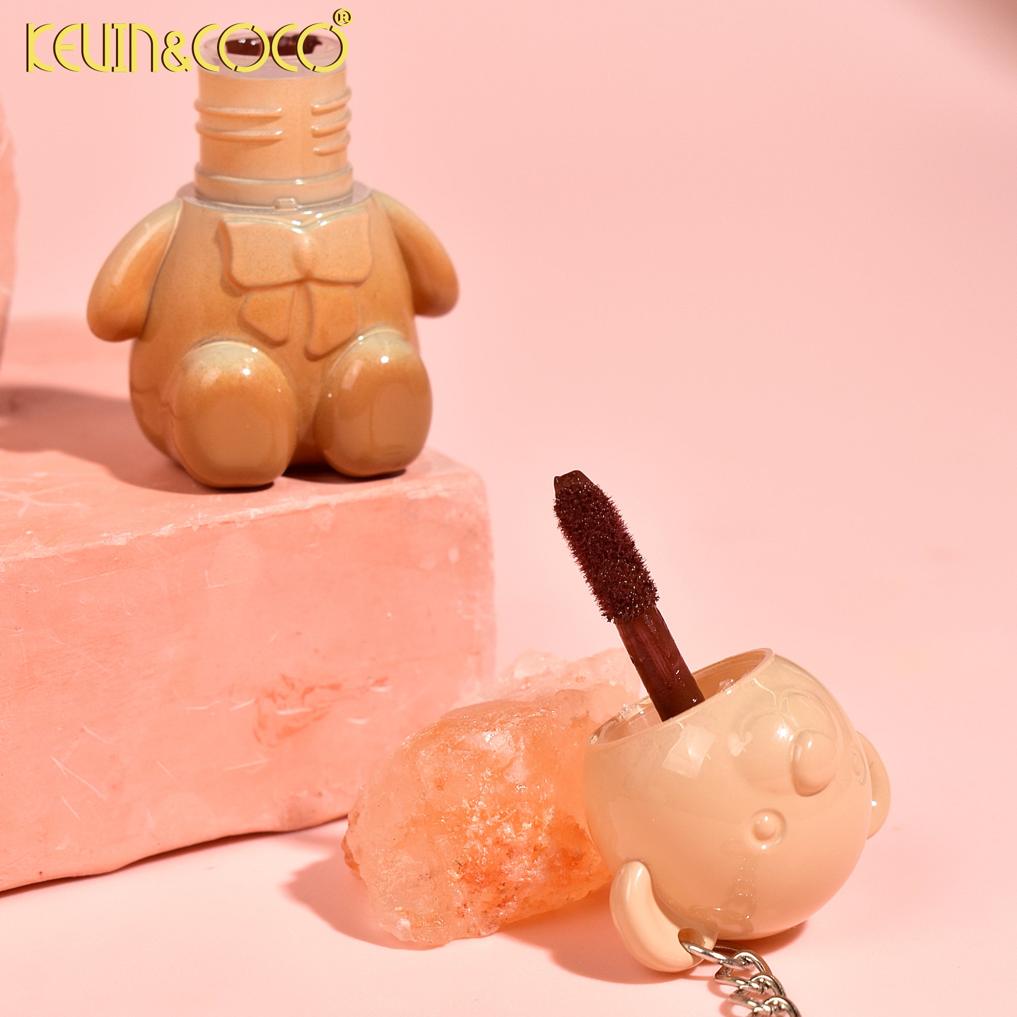 Juego de llaveros con brillo labial Fuzzy Bear Fun