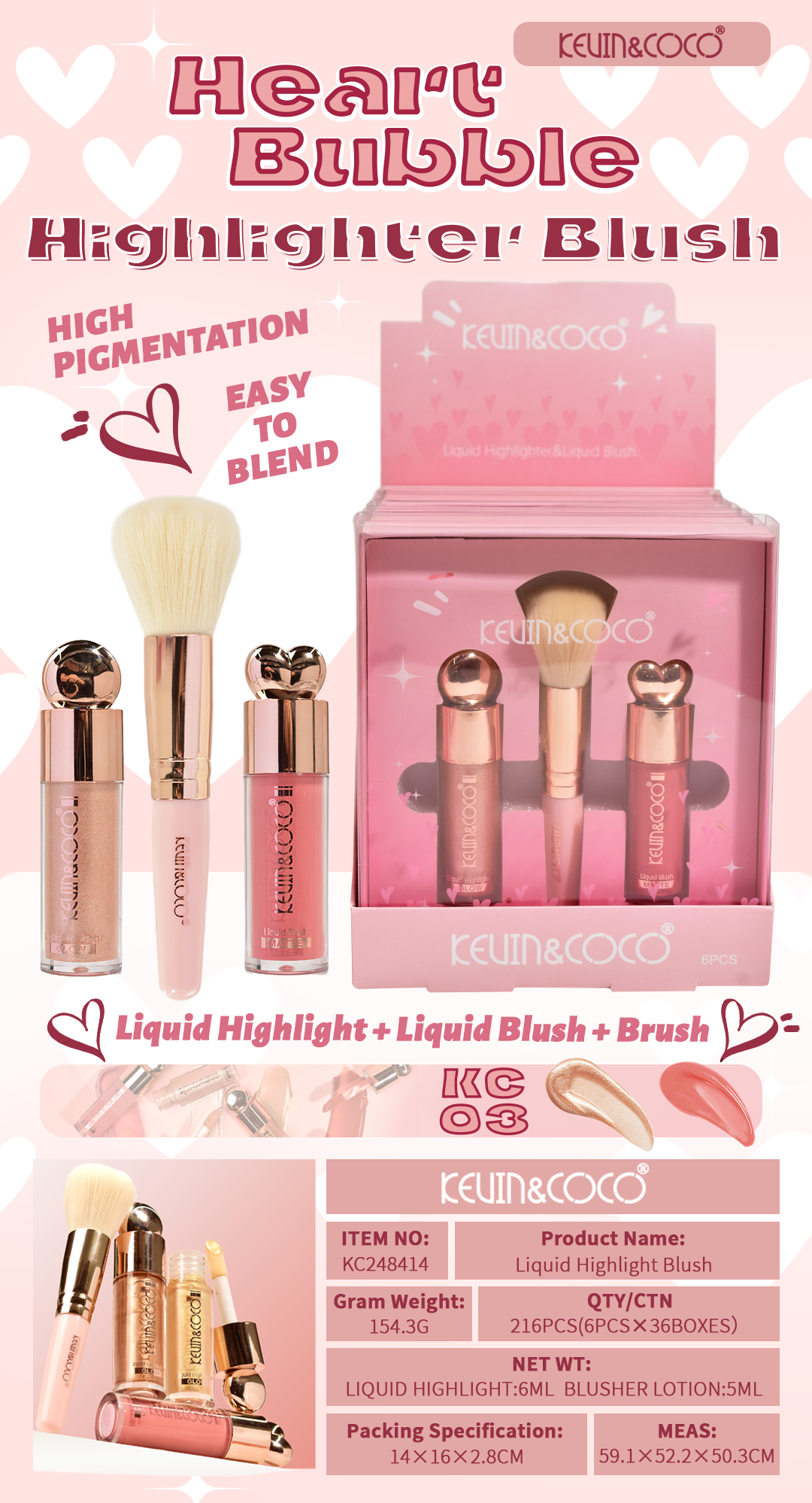 Iluminador y Colorete Líquido con Brocha