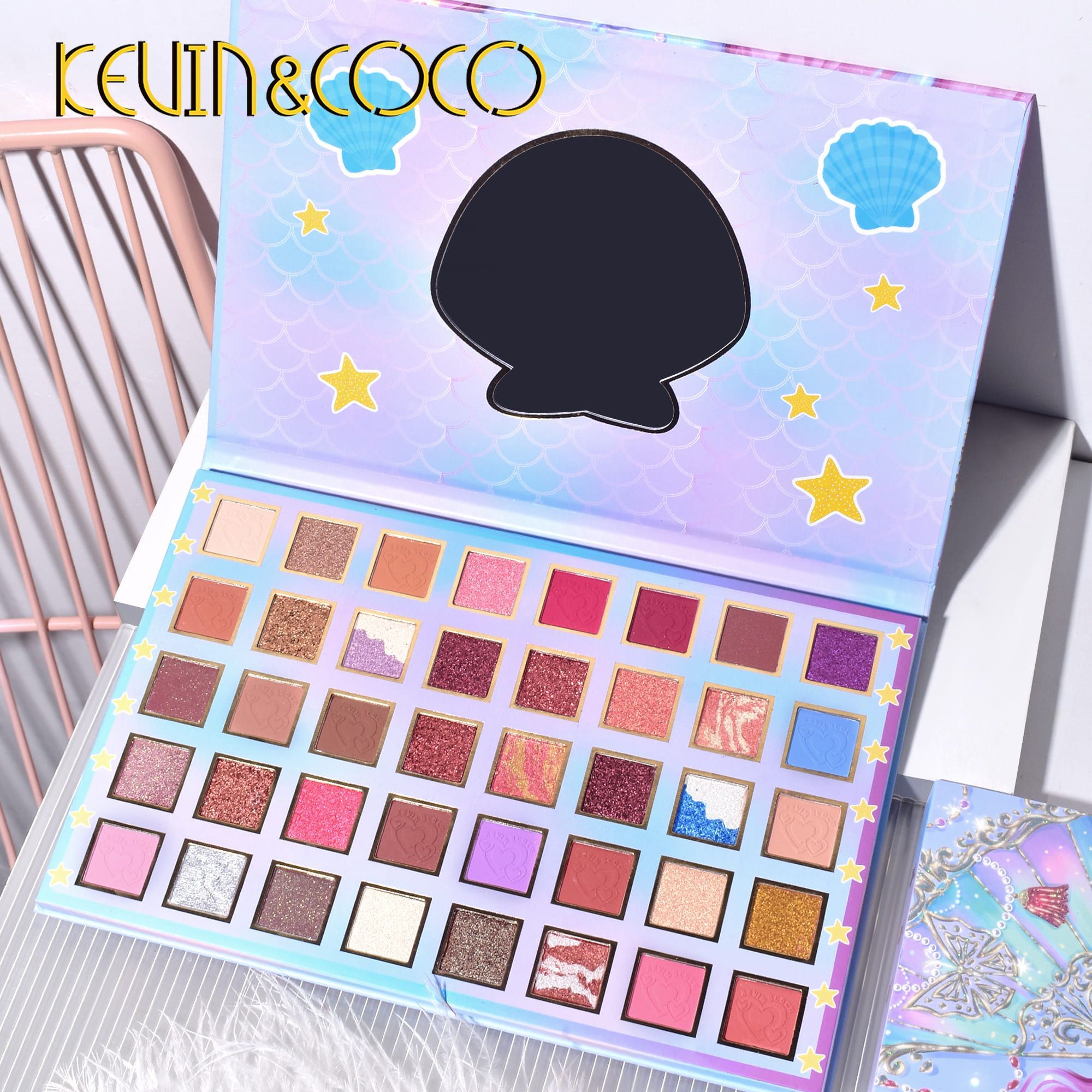 KEVIN&COCO 40colour mermaid eyeshadow palette Hongxuan Cosmetics (6)