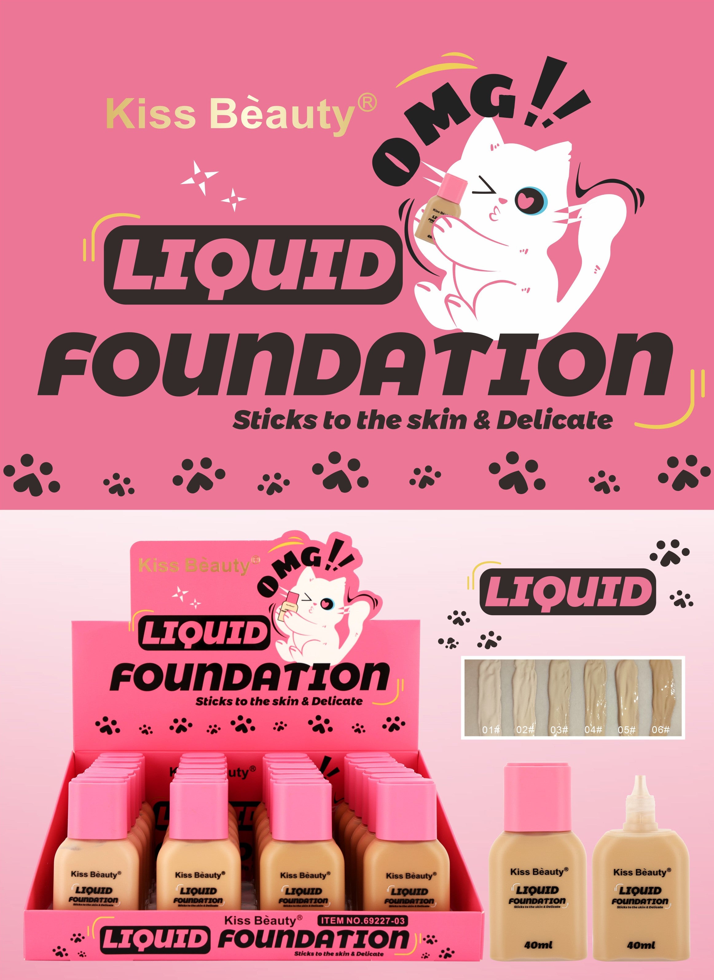 Base de Maquillaje Líquido Fino Colección OMG