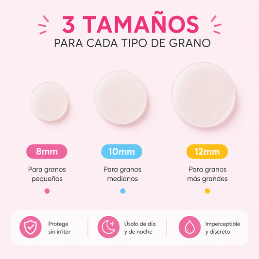 Parches para Acné, Reductor de Granos. 3 Tipos de Tamaños.