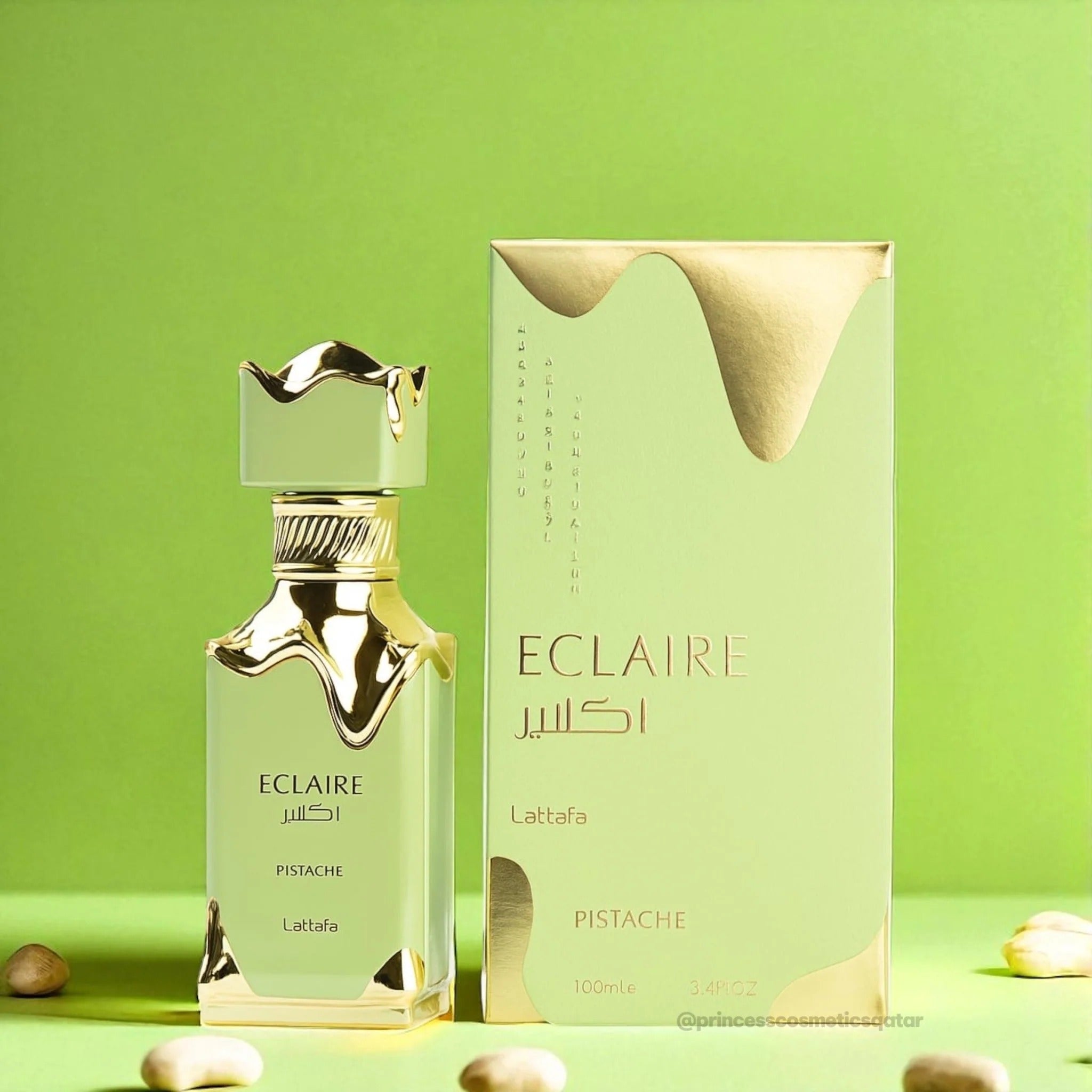 Eclaire Pistache Lattafa Perfumes para Hombres y Mujeres, Eau de Pafum 100 ml, Perfume Árabe de Larga Duración.