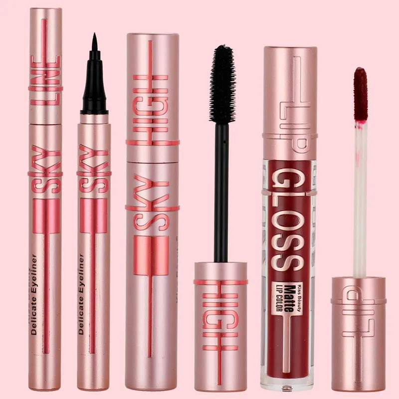 3 IN 1 Máscara de Pestaña & Brillo Labial & Delineador de Ojos