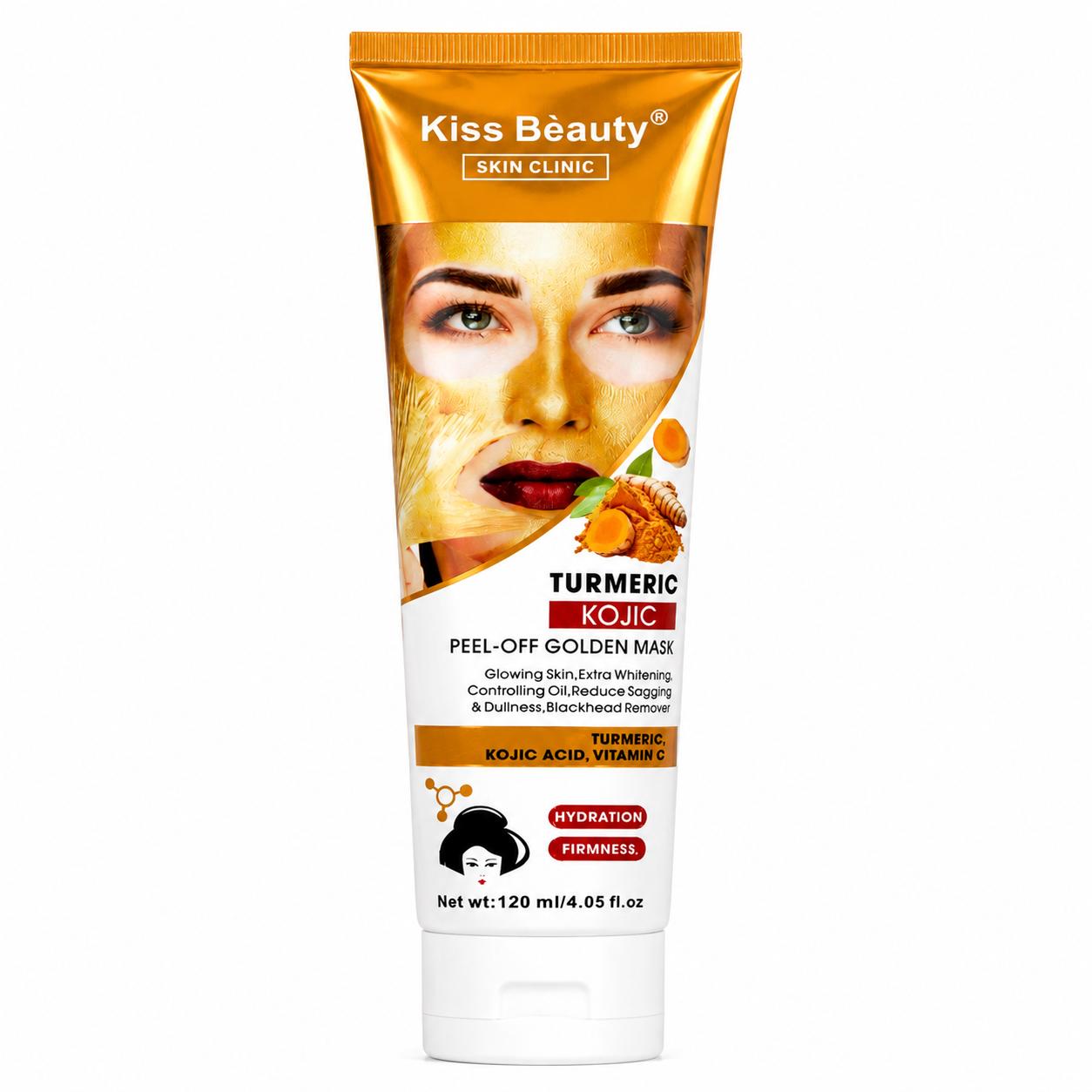 Skin Care Línea Coreana con Ácido Kójico (KOJIC ACID) , Función Despigmentante p - Mascarilla Facial Dorada Peel Off Kojic y Cúrcuma