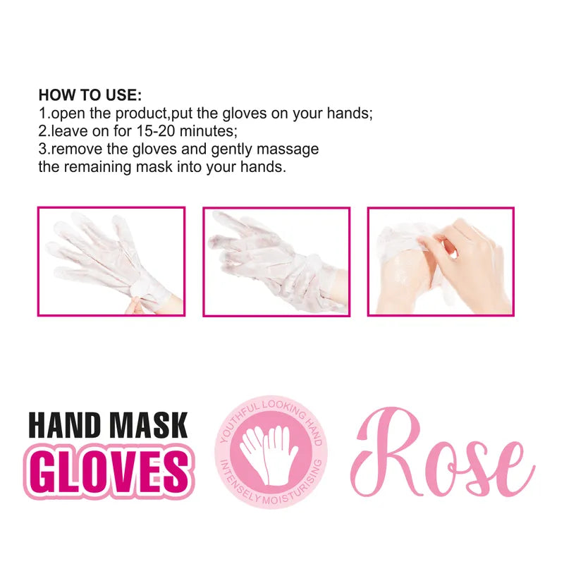 Mascarillas Enriquecidas para Manos con Rosa