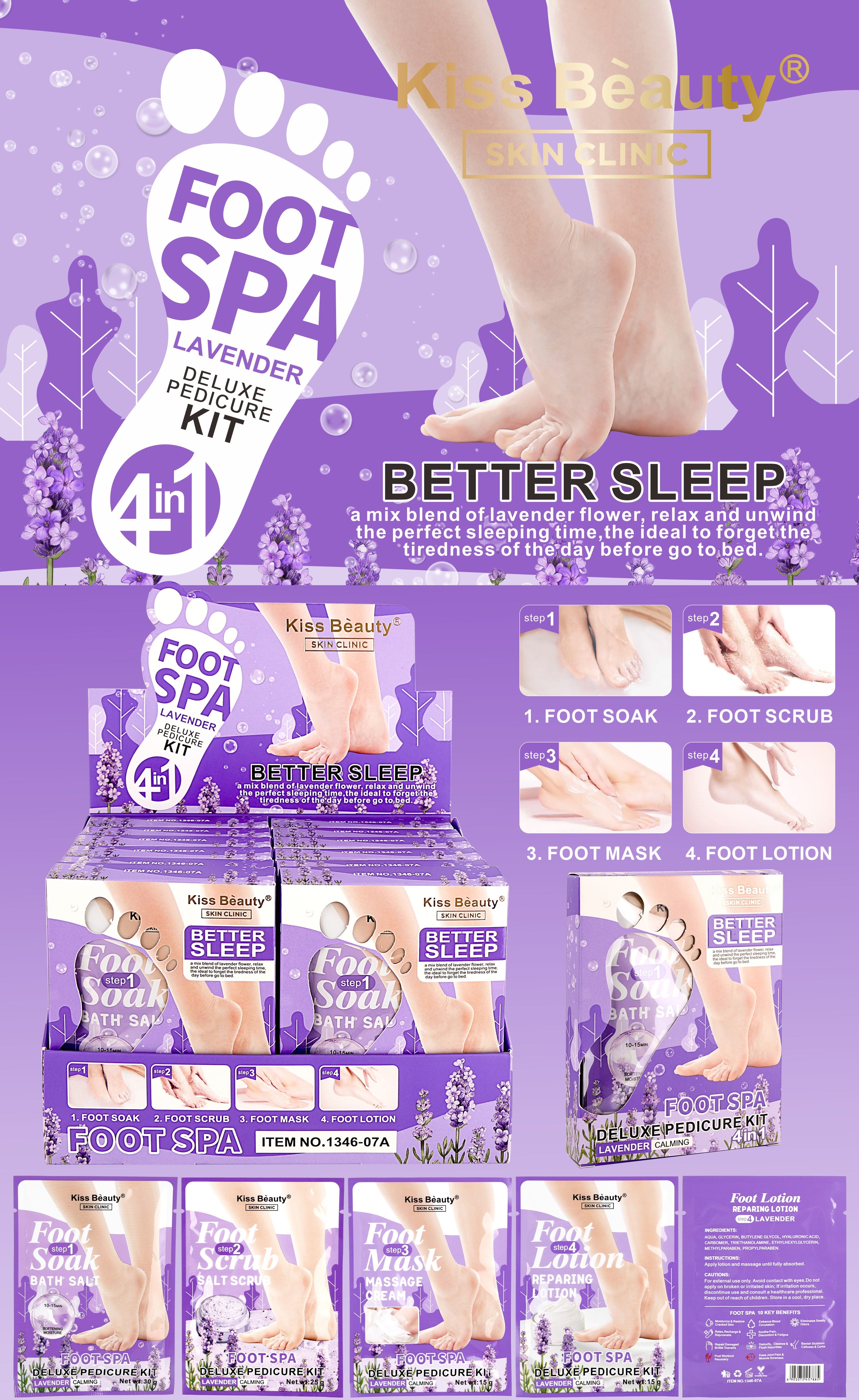 Kit De Pedicura Deluxe Para Pies Lavanda. Kit de 4 Mascarillas.