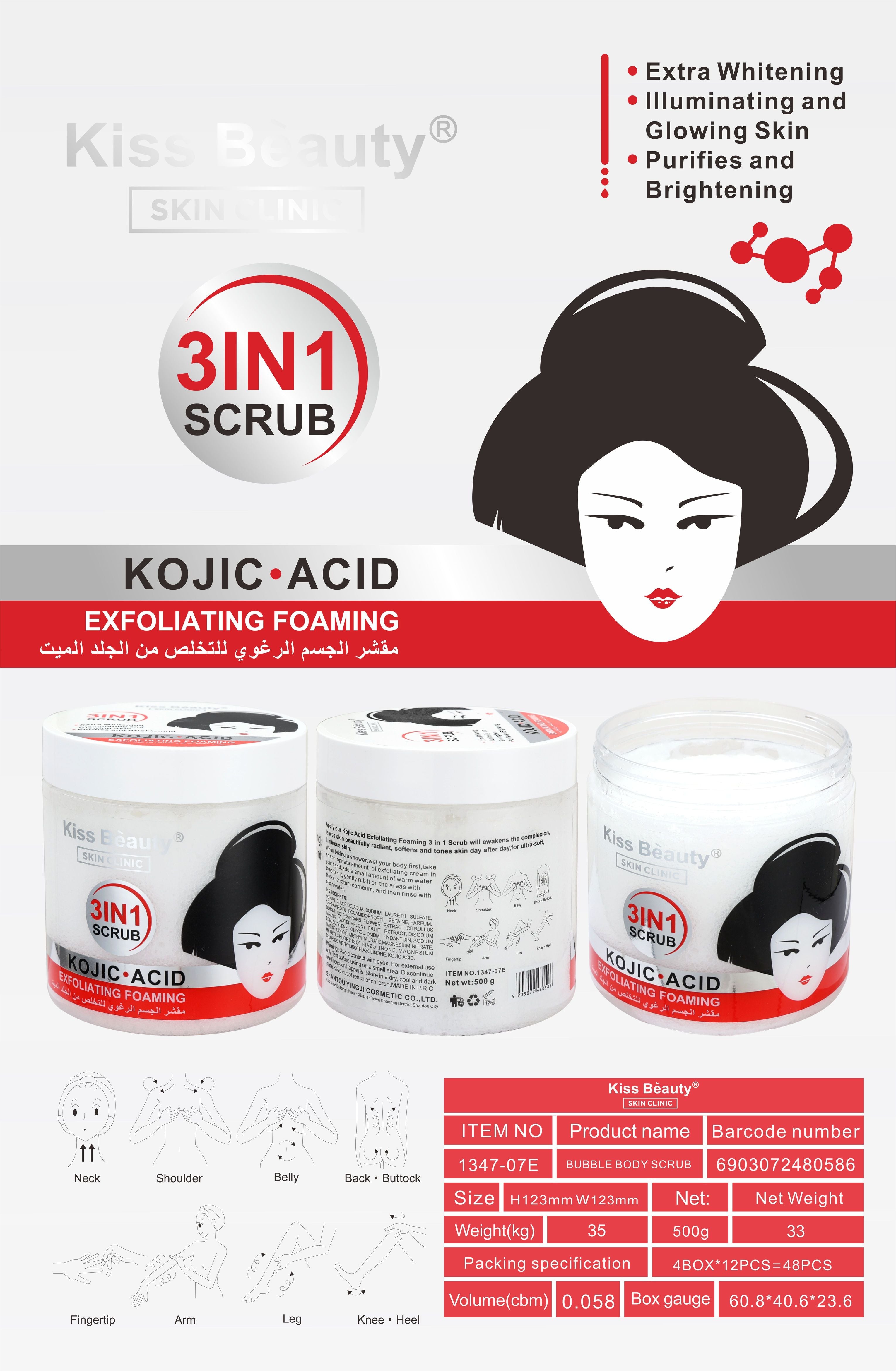 Exfoliante Espumoso 3 en 1 con ÁCIDO KÓJICO
