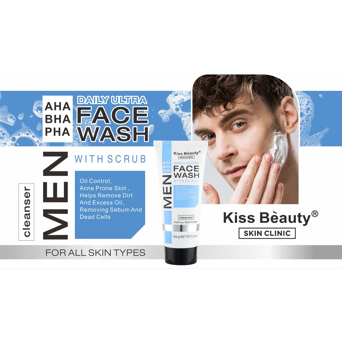 Limpiador Facial Diario con Exfoliación Hombres