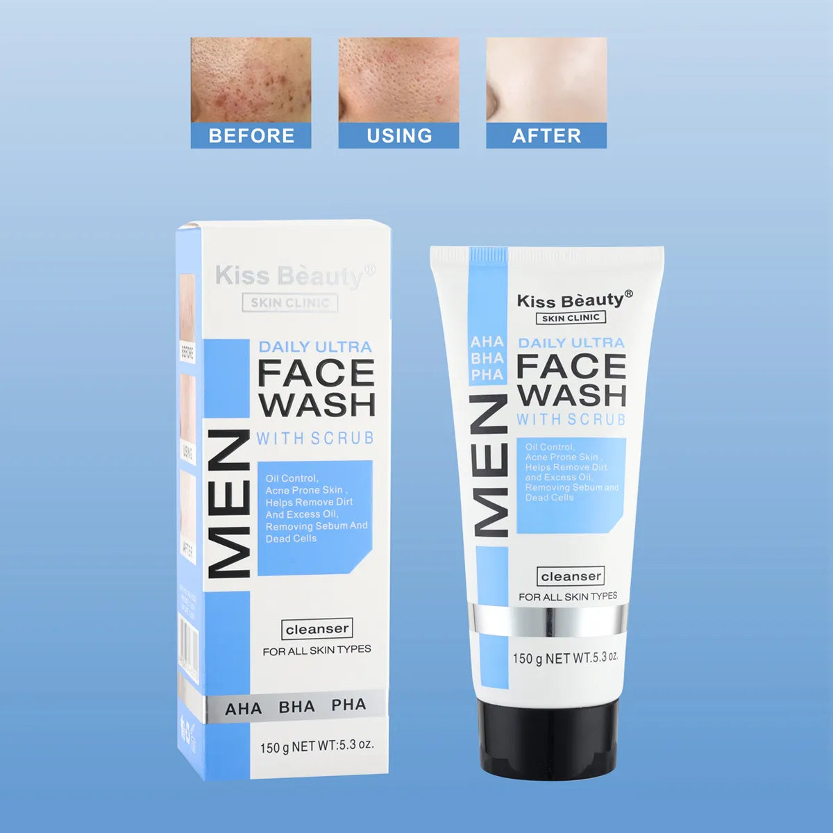 Limpiador Facial Diario con Exfoliación Hombres