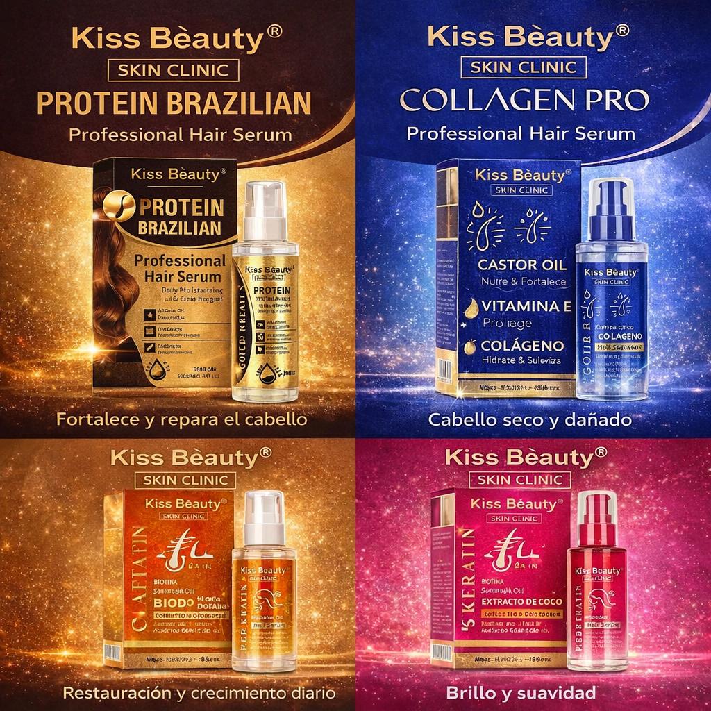 Professional Hair Serum 100 ml – Sérum Capilar Hidratante y Reparador – Keratina, Colágeno y Aceites Naturales – Para Ca