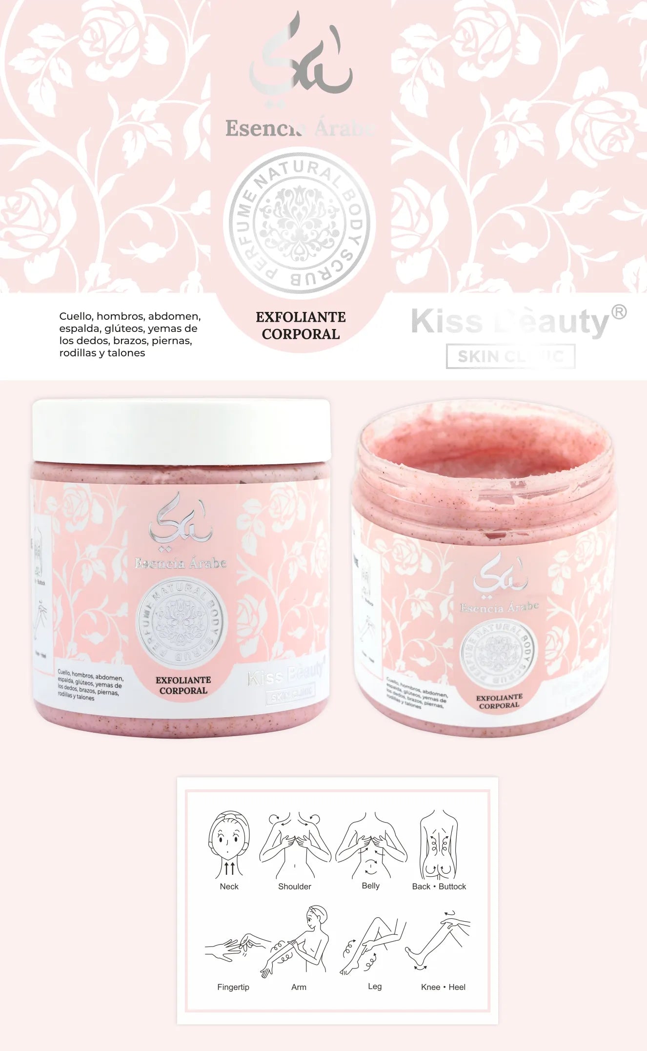 Esencia Árabe Exfoliante Corporal. Ambientado en Perfume Yara.