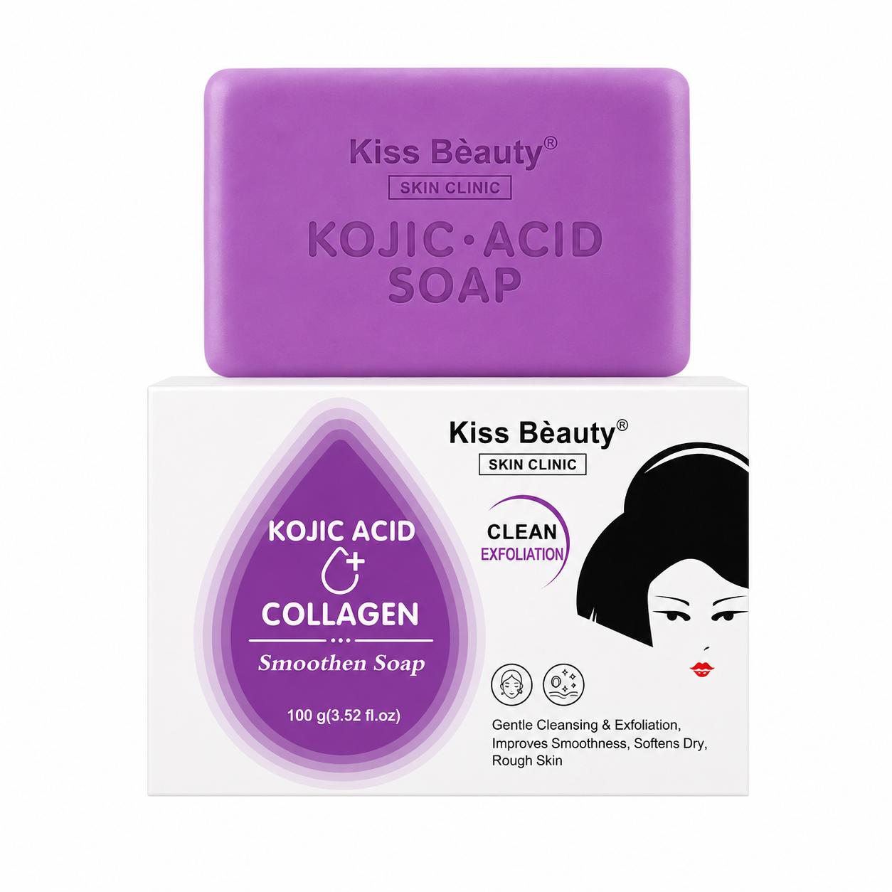 Jabón Kojic Acid Facial y Corporal con Ácido Kójico, Antimancha, Iluminador, Lim - Colágeno