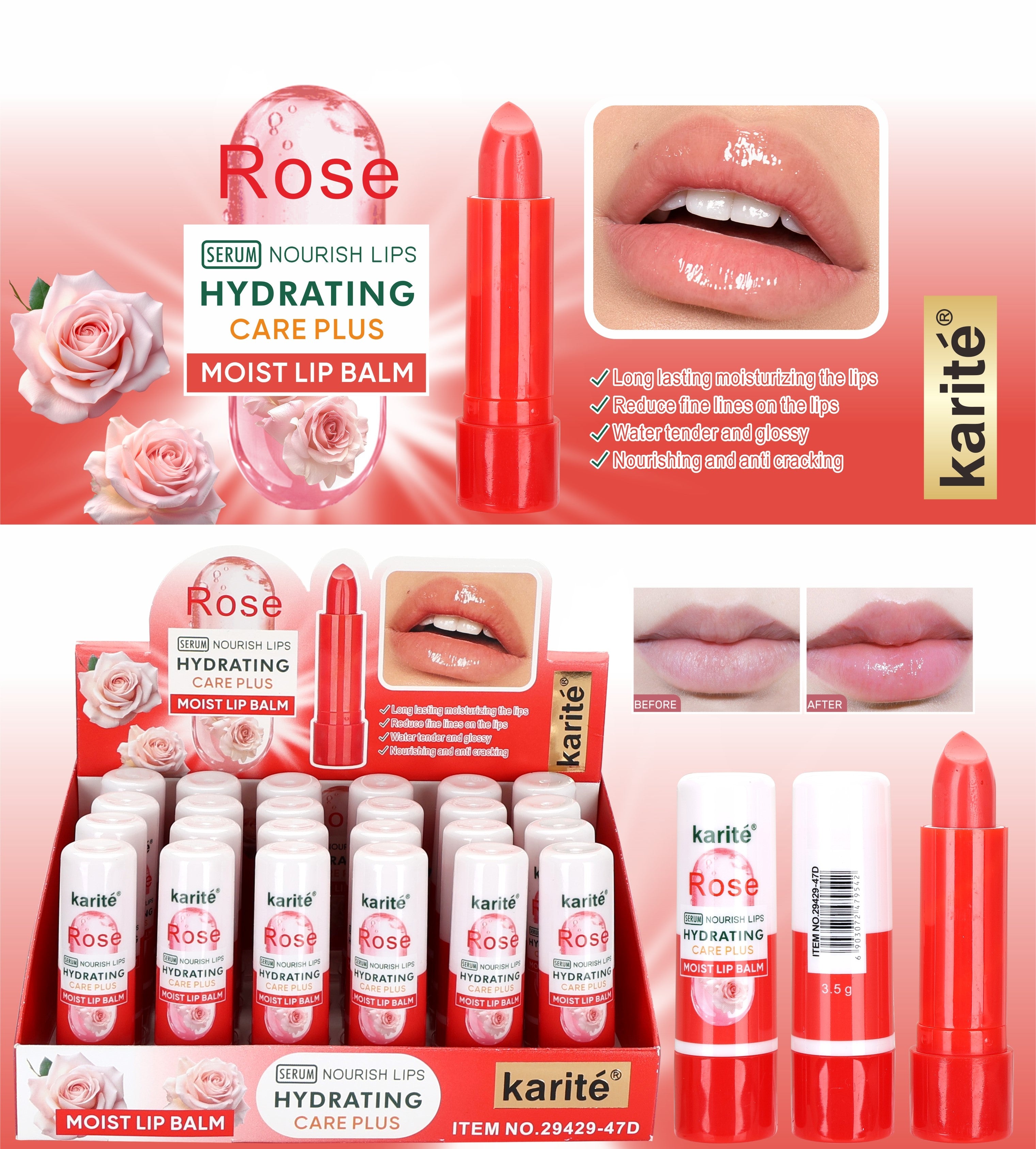 Lip Balm con Extracto de Rosa