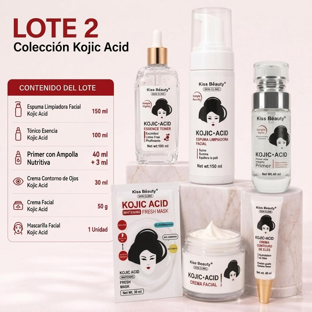 Set de Cuidado Facial con Ácido Kójico, Kojic Acid Skincare, Lote de 6 Productos - Lote 2