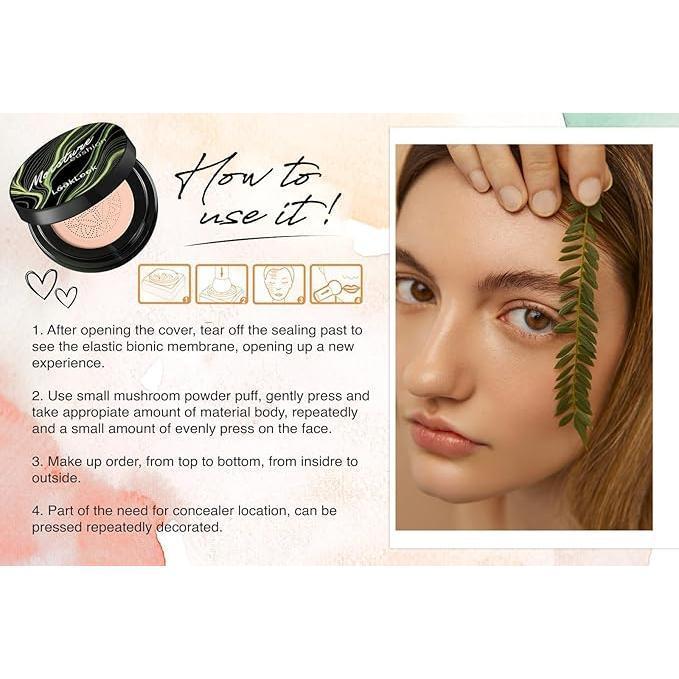 CC Cream, Base de Maquillaje Air Cushion, Foundation de Larga Duración y Alta Cobertura, Hidratante y Piel Respirable.